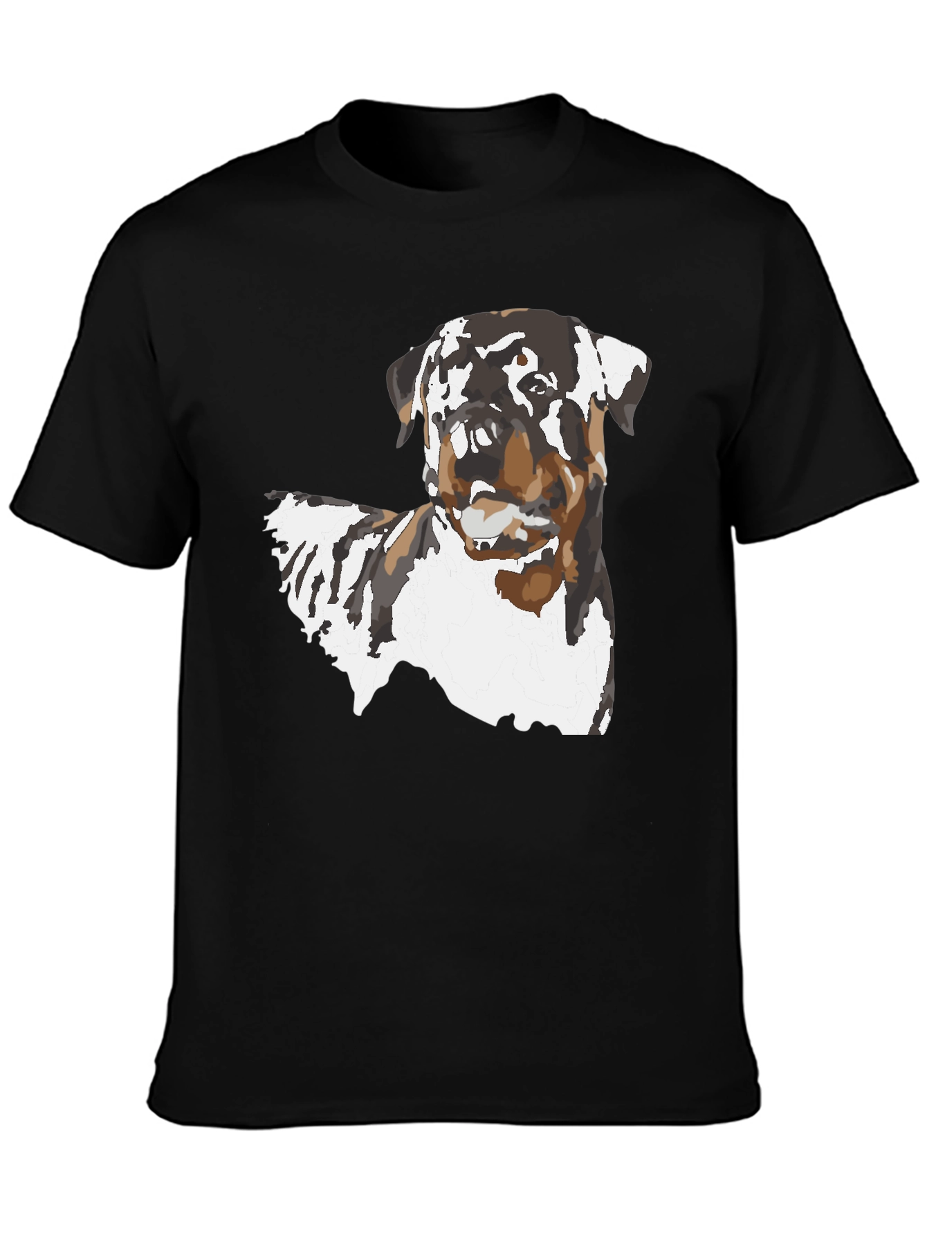 Black Rottweiler Dog Graphic Black T-Shirt view 3