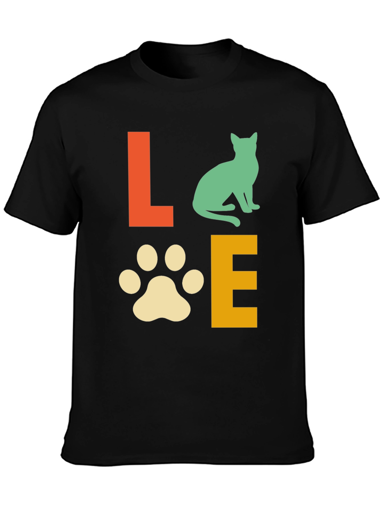 Black Love Cat T-Shirt view 3