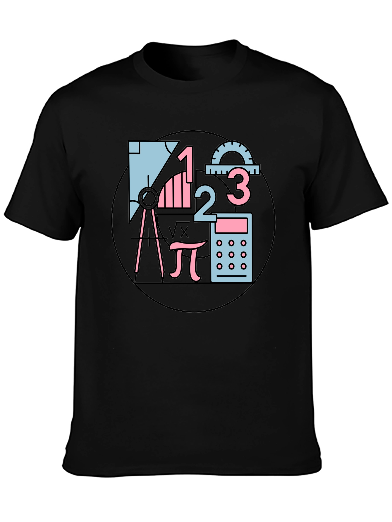 Black Math Equations Graphic Tee view 3