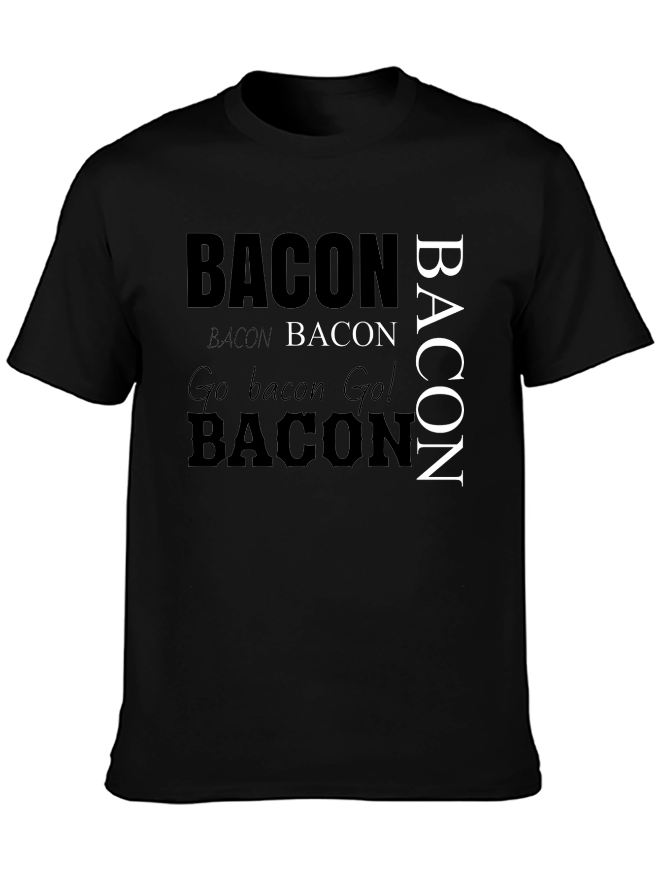 Black Bacon Lover T-Shirt - Novelty Graphic Tee view 3