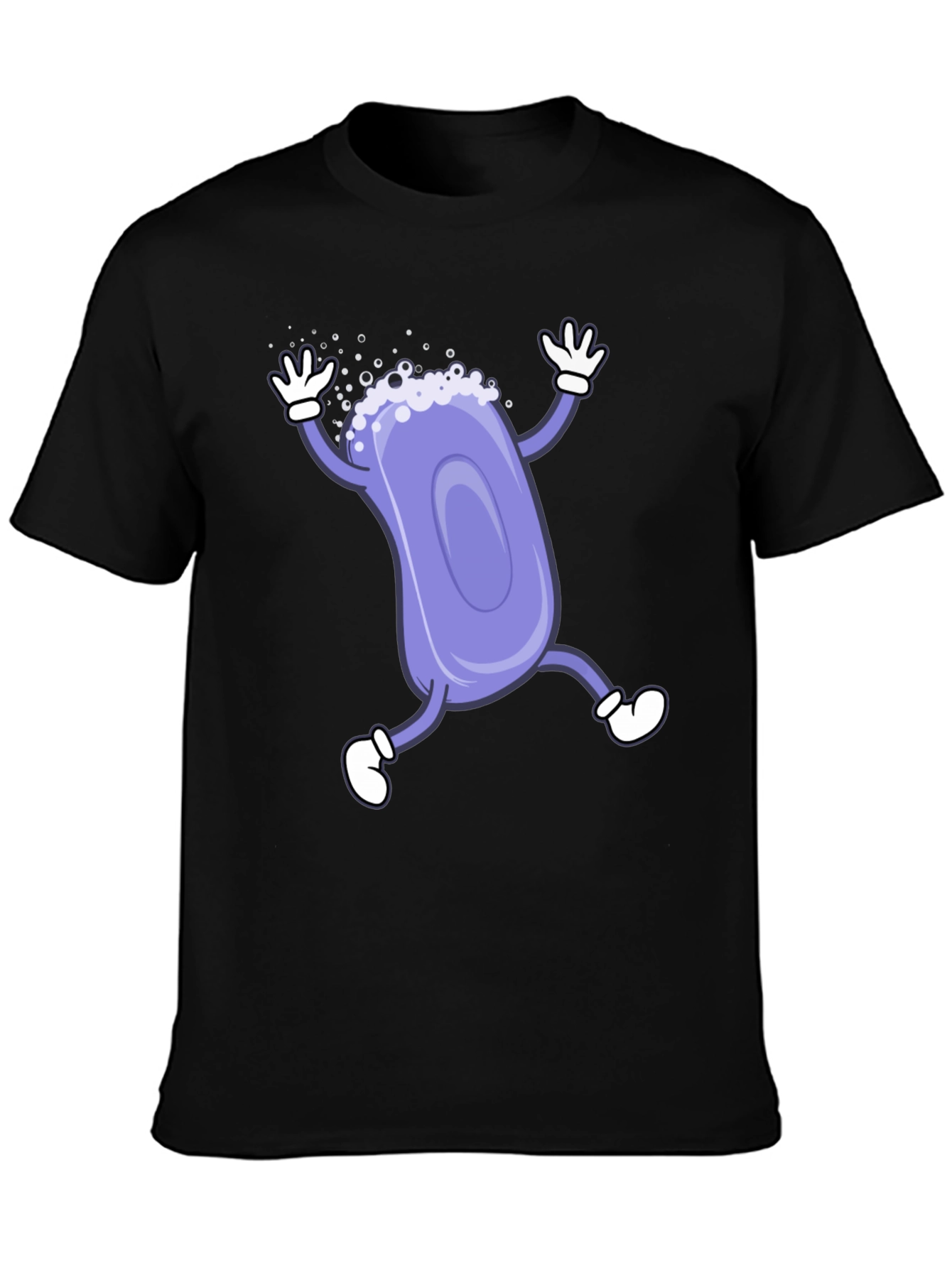 Black Funny Soap Cartoon Black T-Shirt view 3