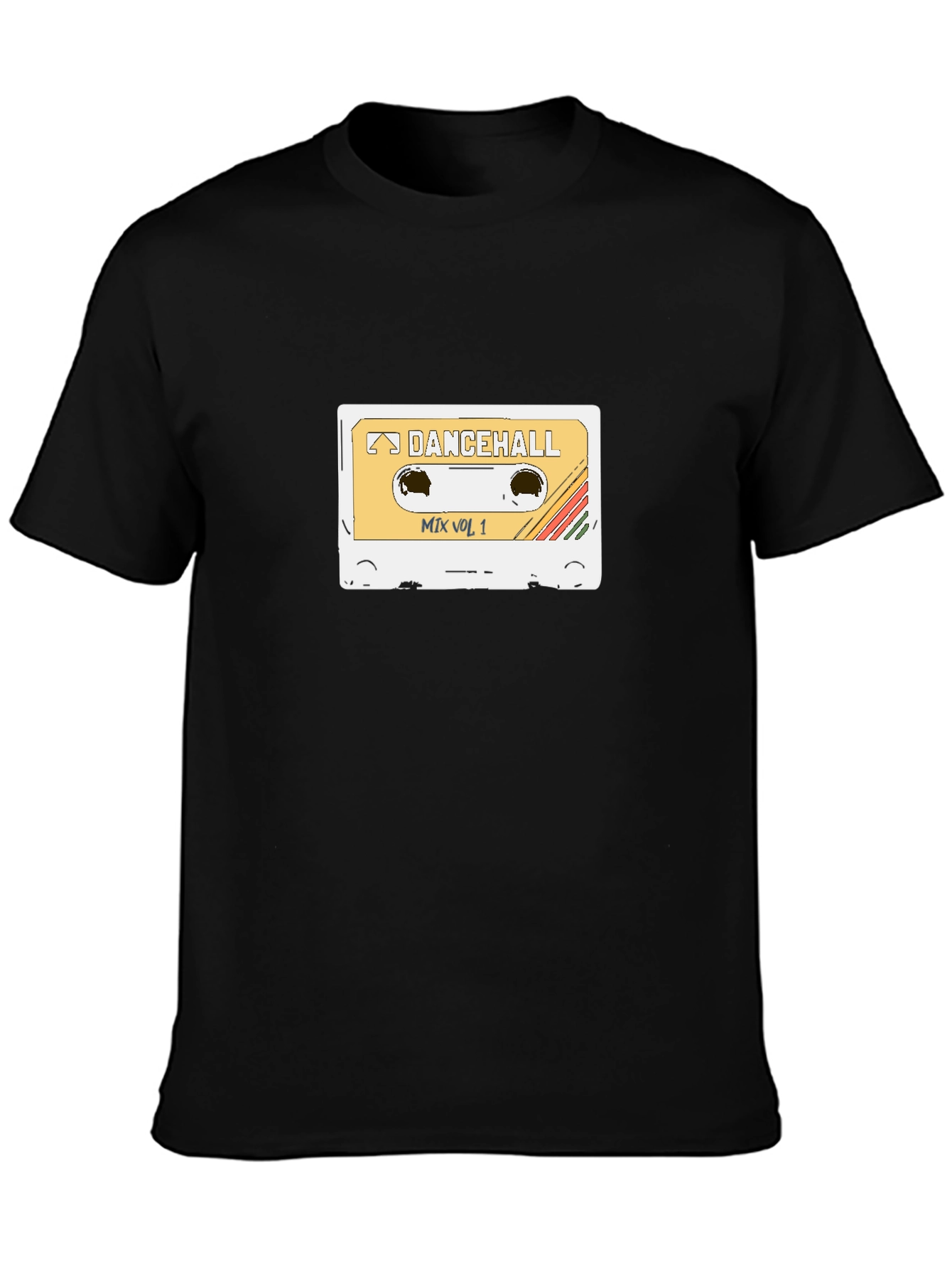 Black Dancehall Mix Vol. 1 Cassette Tape T-Shirt view 3