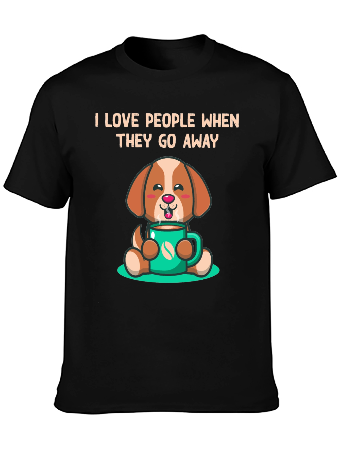 Black Dog Lover T-Shirt: I Love People When They Go Away Funny Tee view 3