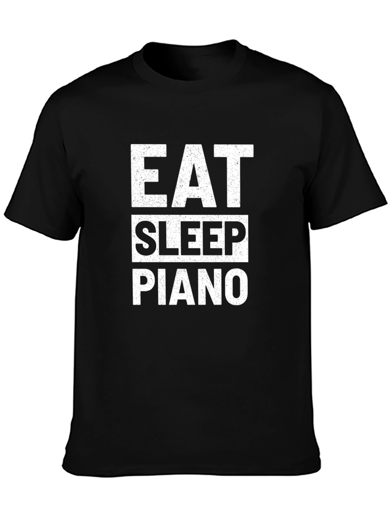 Black Eat Sleep Piano T-Shirt - Musician Tee view 3