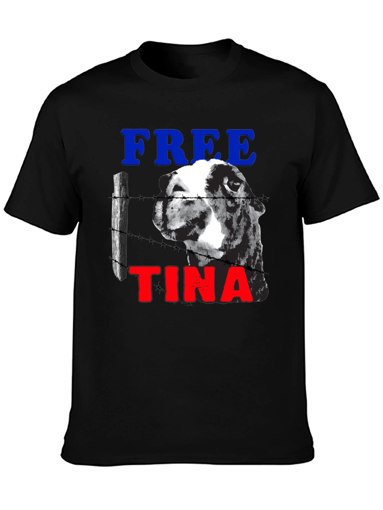 Black Free Tina Novelty Graphic T-Shirt view 3