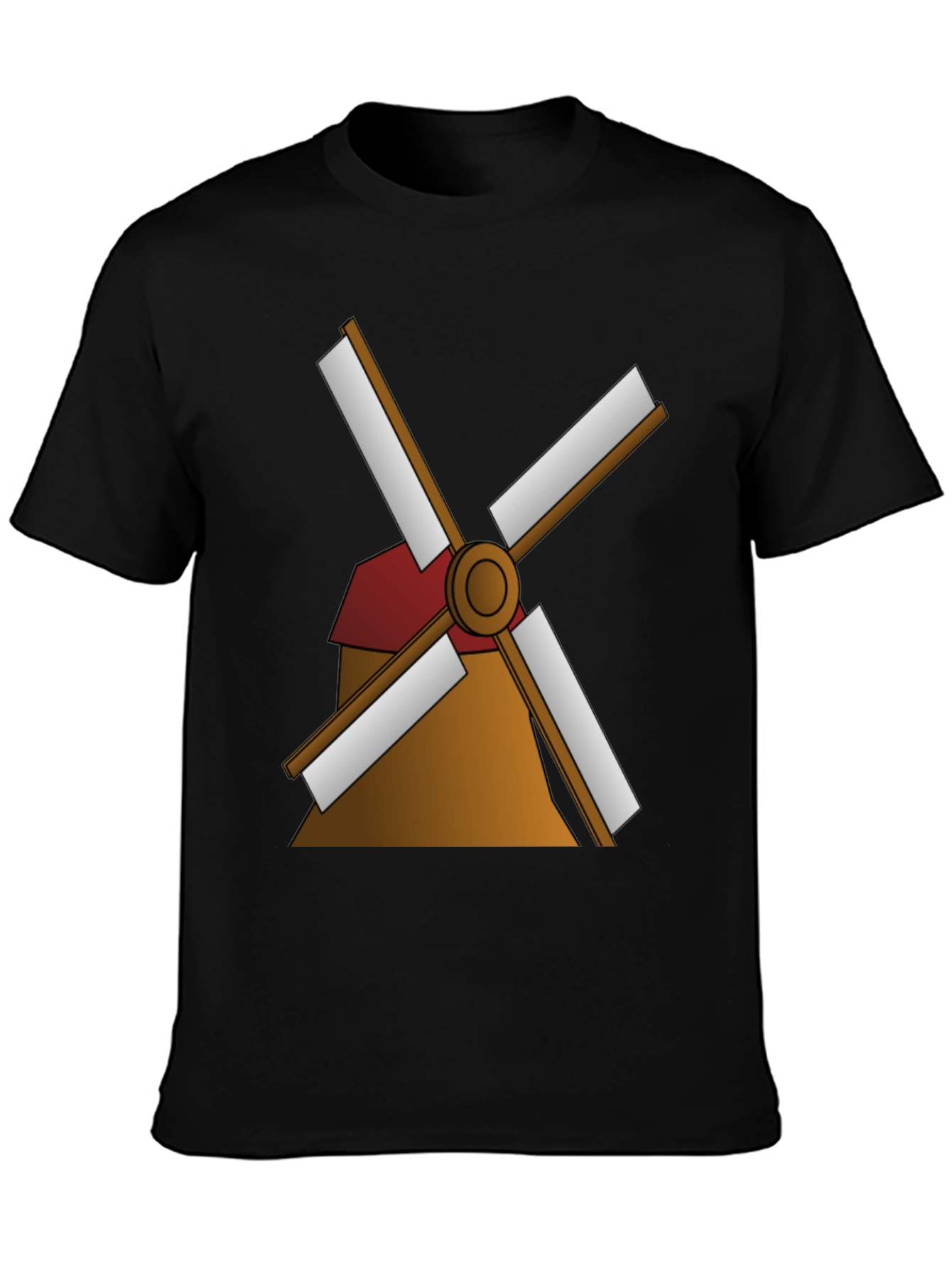 Black Windmill Graphic Tee - Classic Style view 3