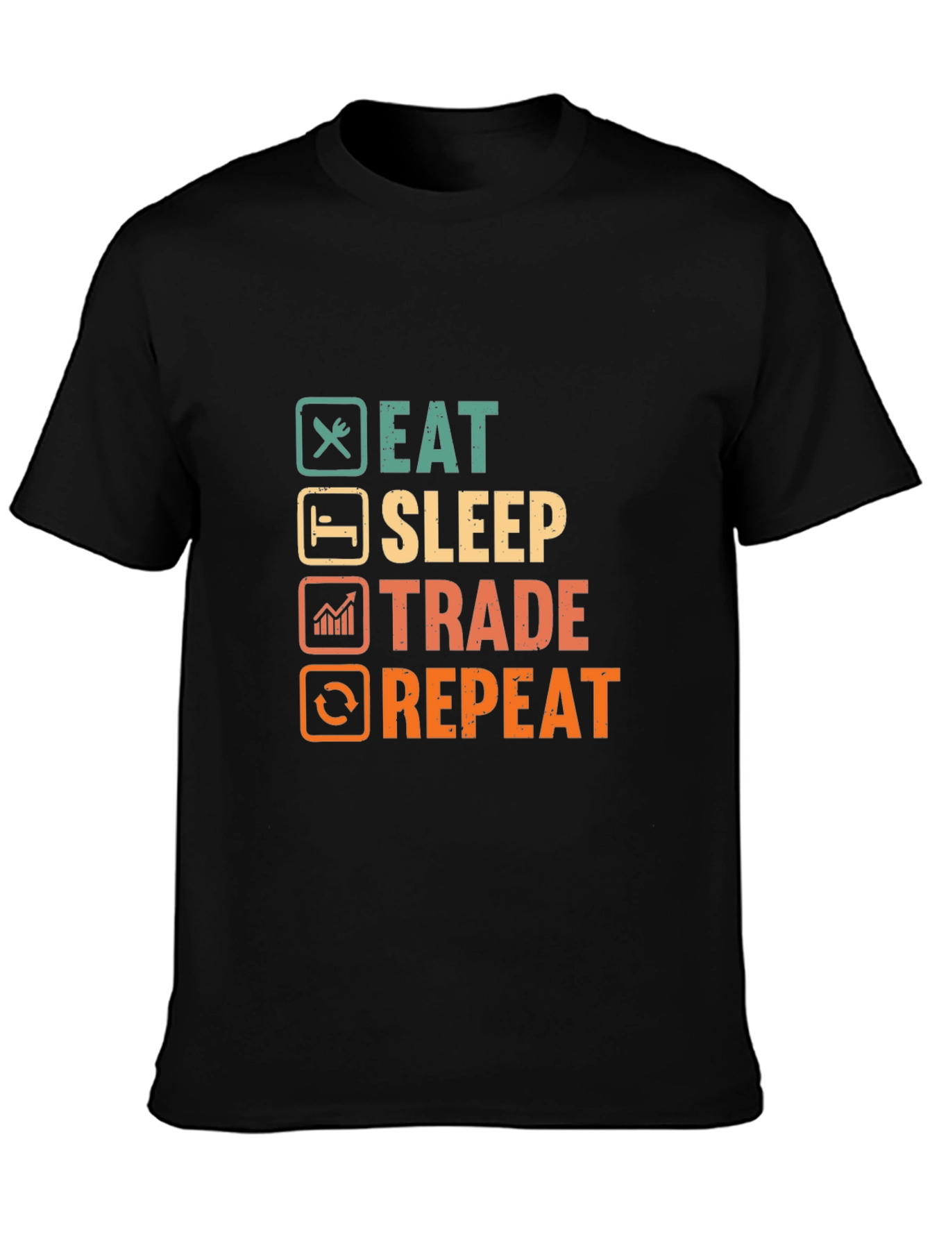 Black Eat Sleep Trade Repeat T-Shirt view 3