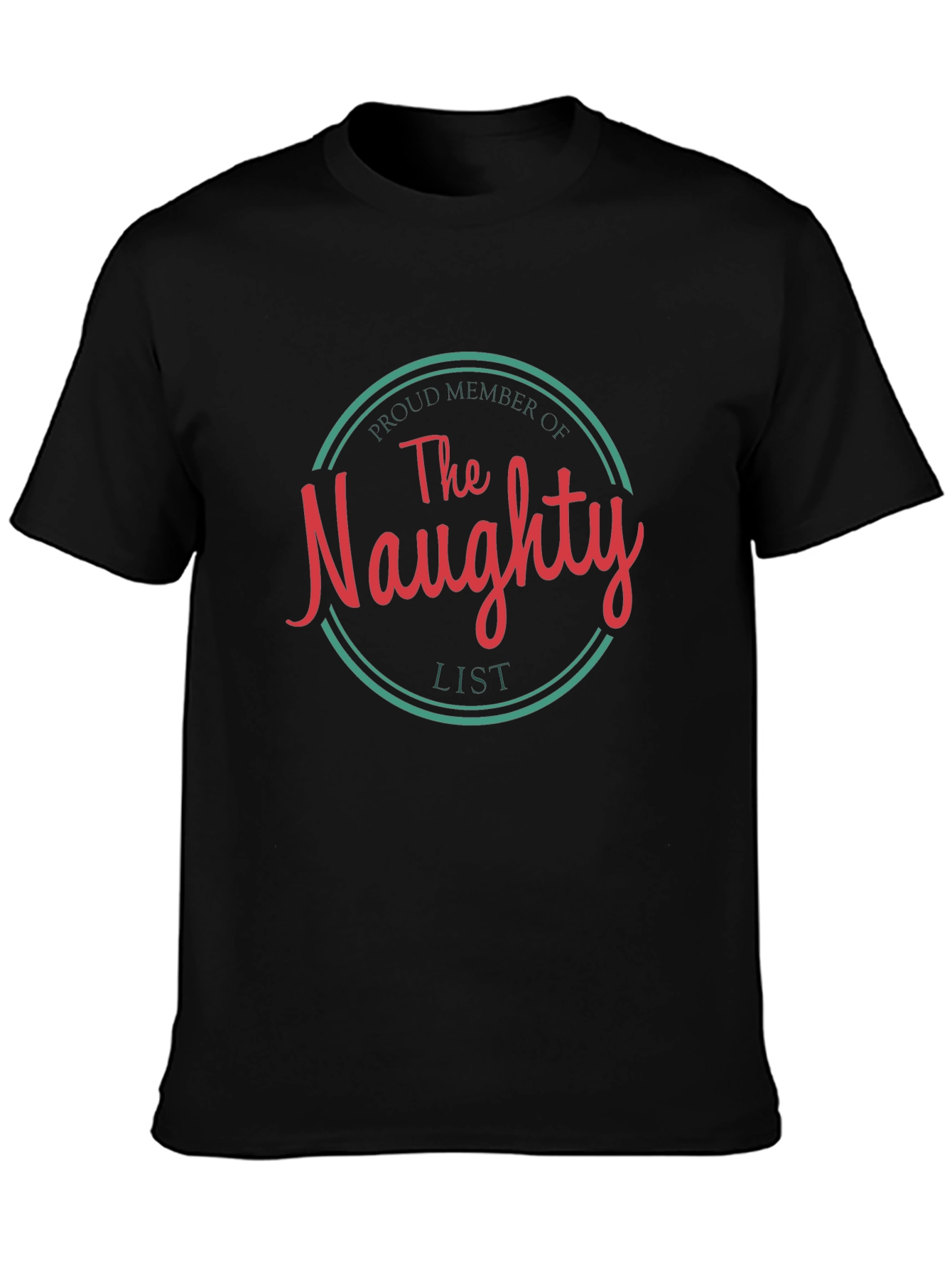 Black Naughty List Tee - Funny Christmas Shirt view 3