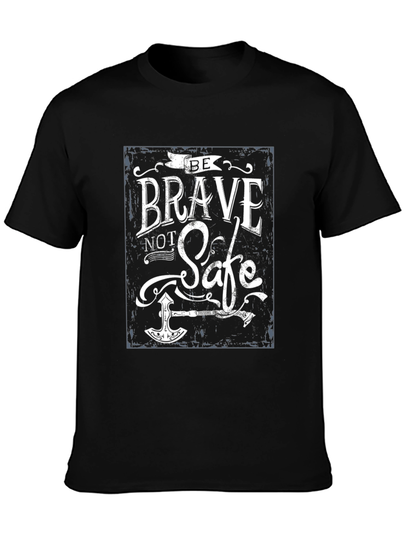 Black Be Brave Not Safe T-Shirt view 3