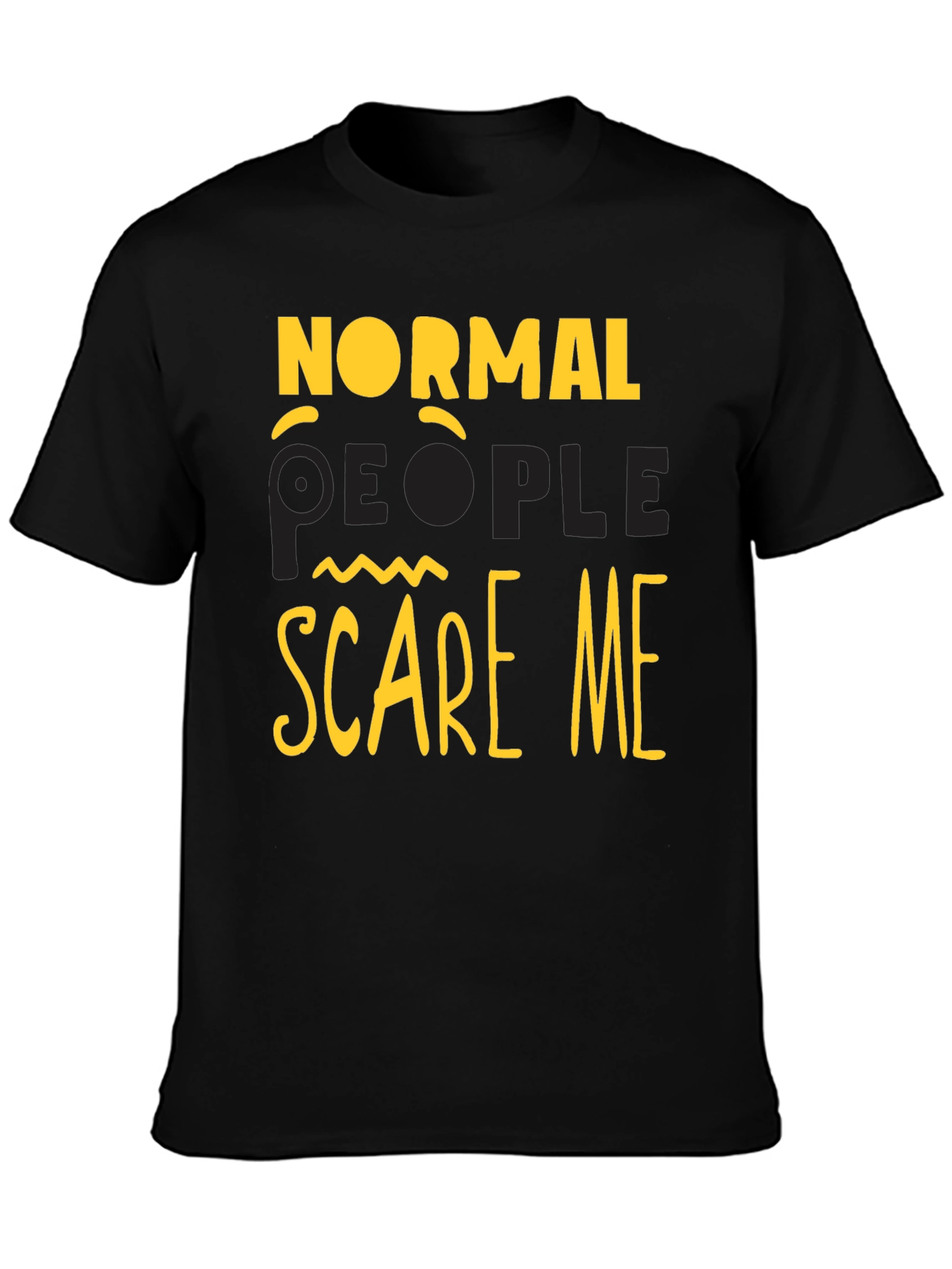 Black Normal People Scare Me Graphic T-Shirt view 3