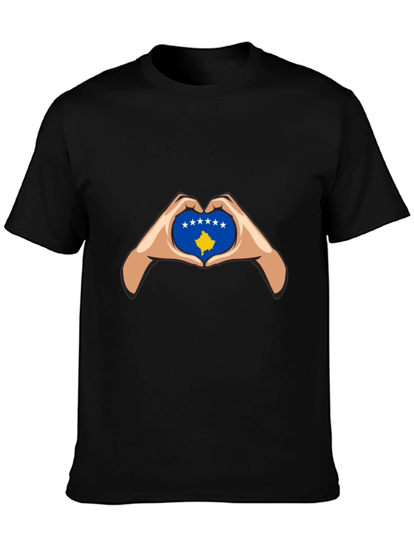 Kosovo Flag Heart Hands T-Shirt - 3
