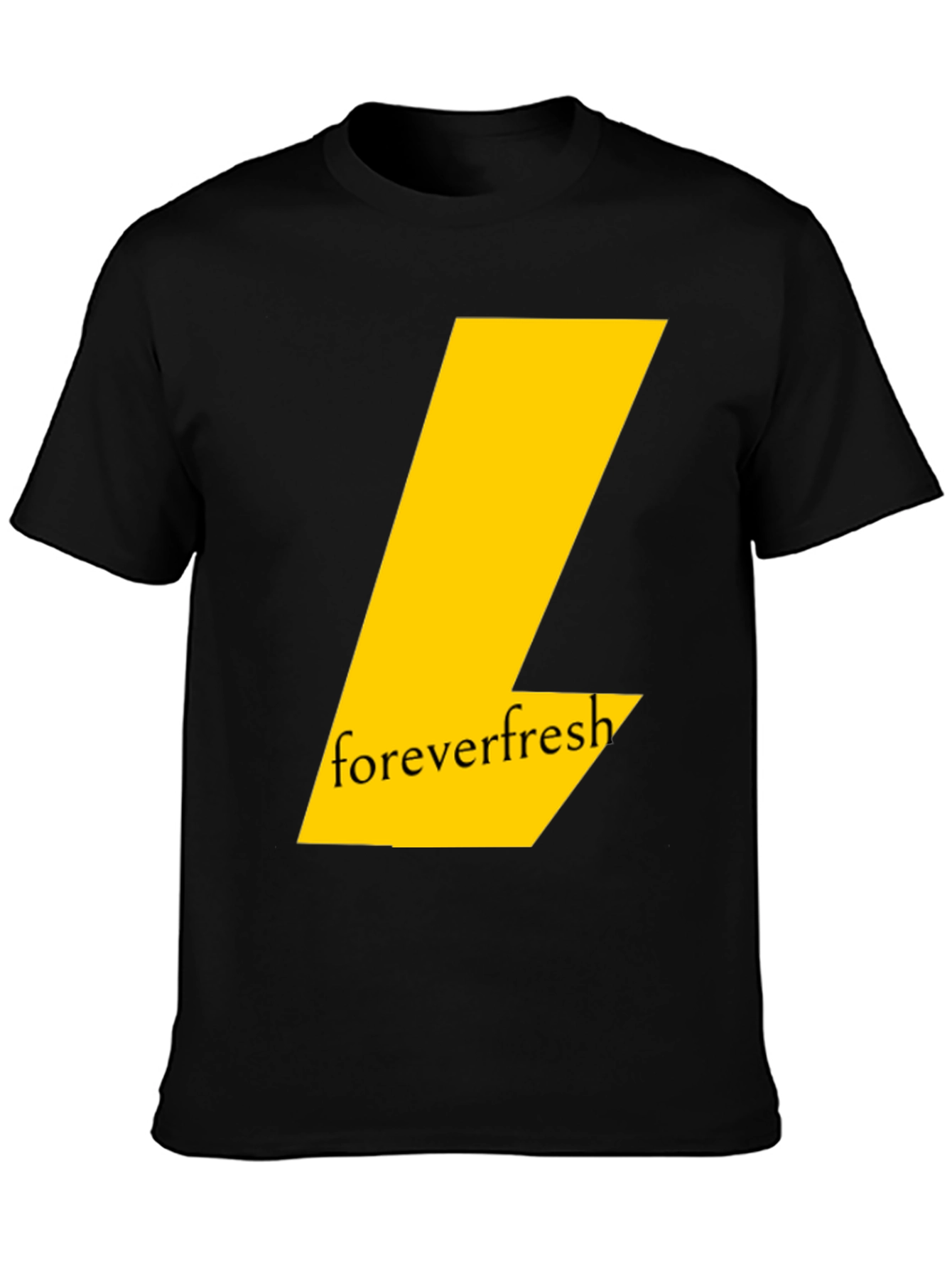 Black Forever Fresh Black T-Shirt: Modern Graphic Tee view 3