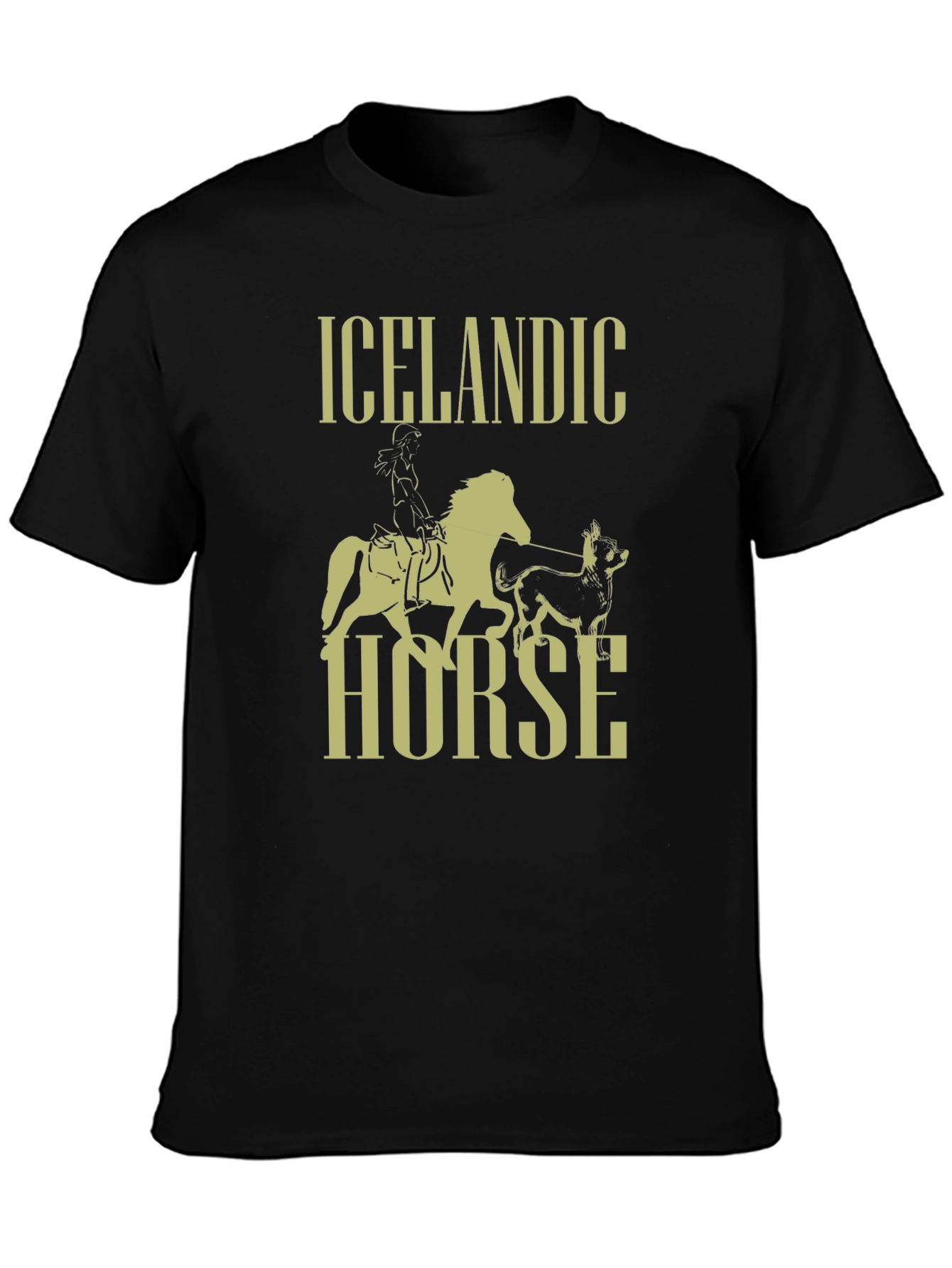 Black Icelandic Horse Graphic T-Shirt - Black view 3