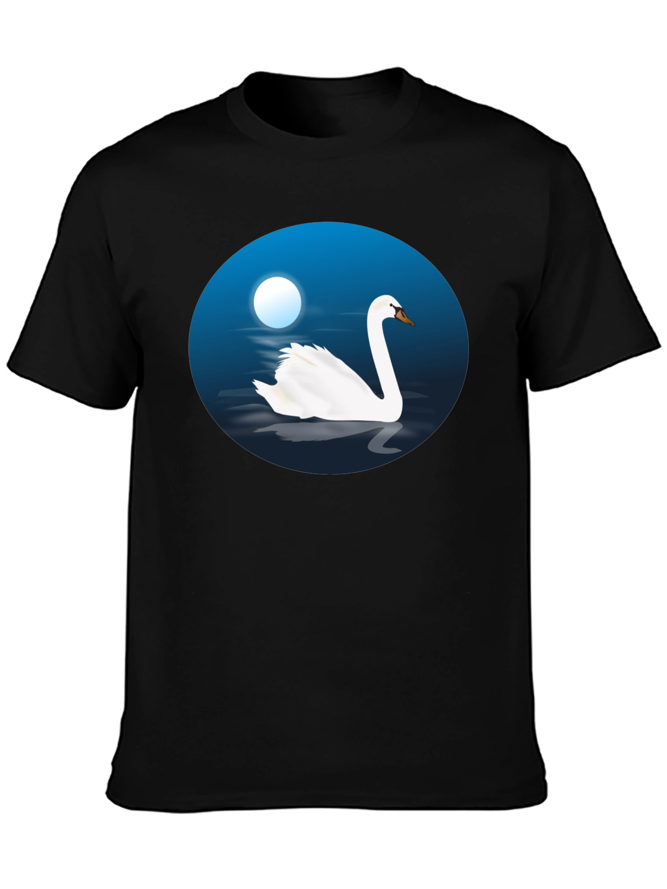 Black Swan Lake Graphic Tee - Black Cotton T-Shirt view 3
