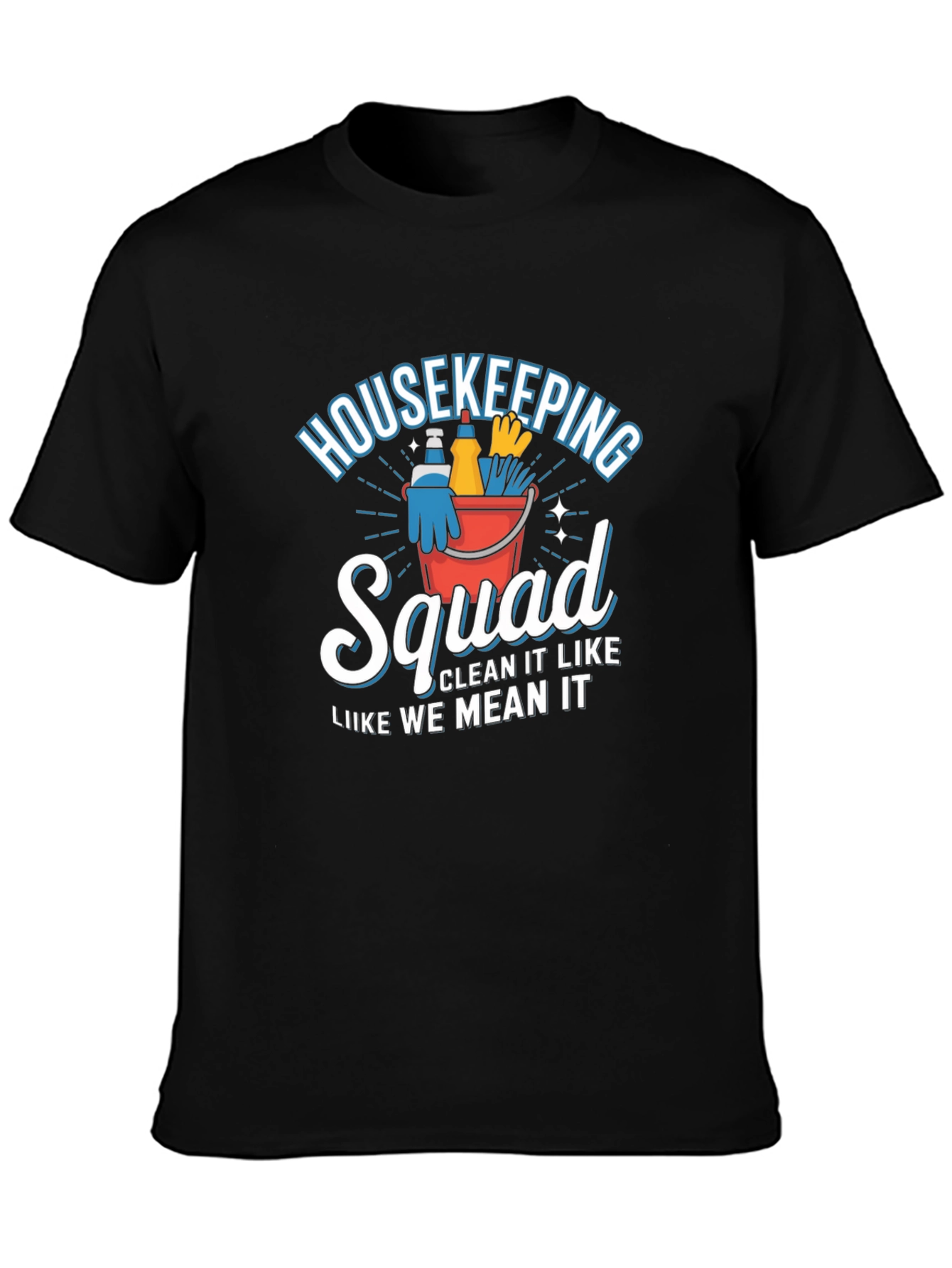 Black Housekeeping Squad T-Shirt - Cleaning Team Apparel view 3