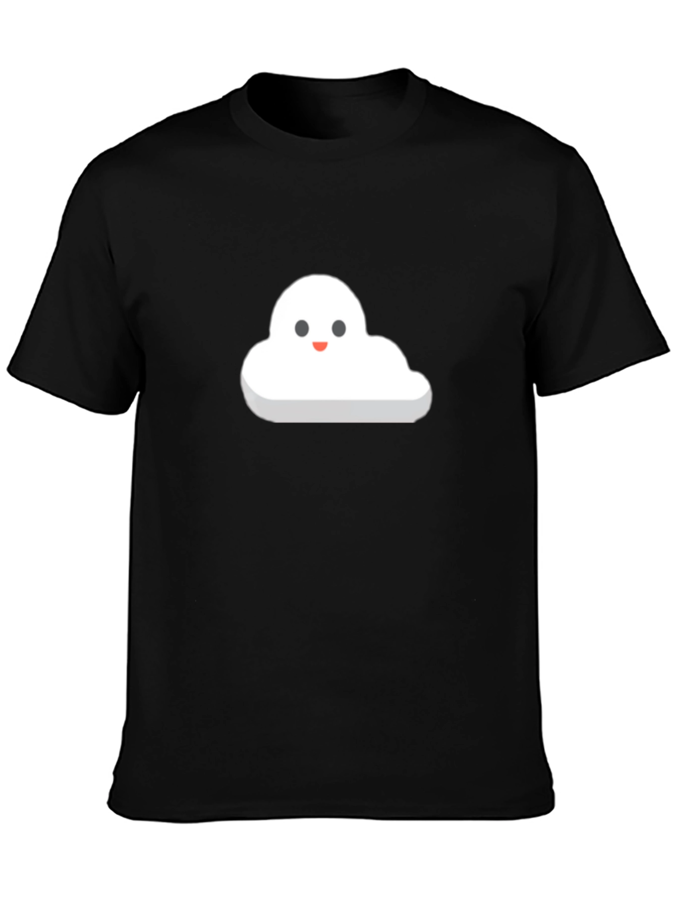 Black Cute Cloud T-Shirt - Black Cotton Blend view 3