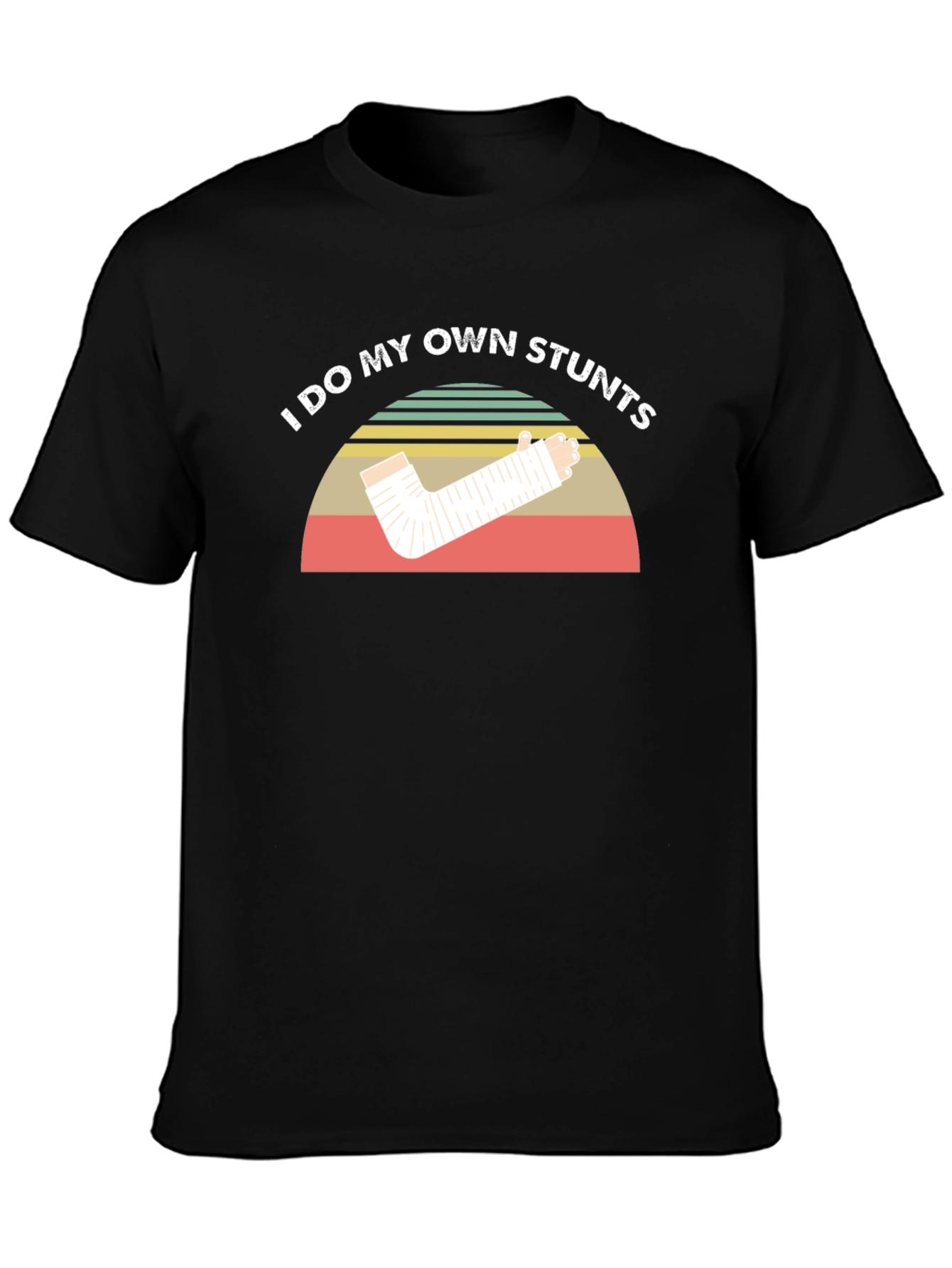 Black I Do My Own Stunts Humor T-Shirt view 3