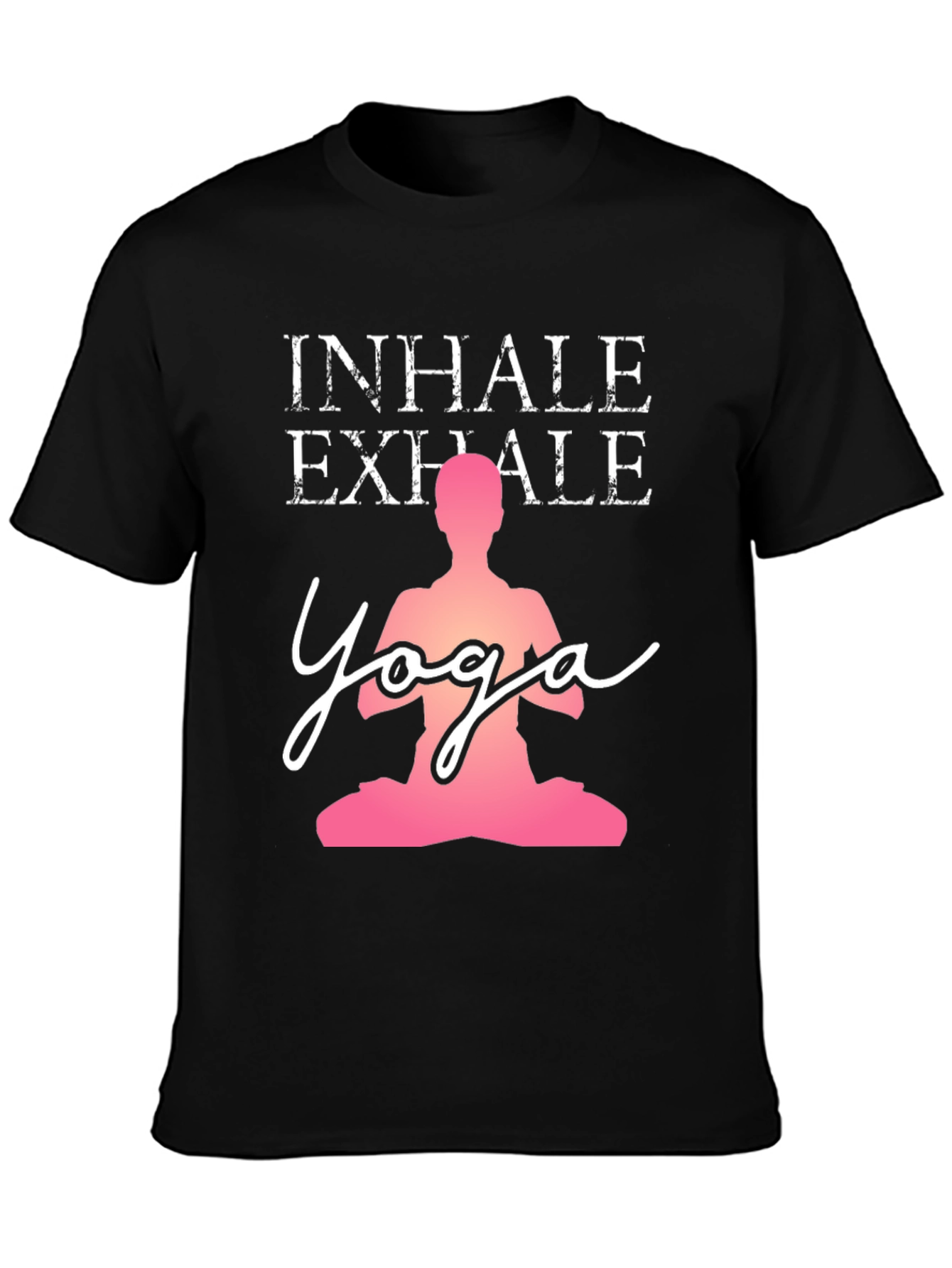 Black Yoga Inhale Exhale Graphic T-Shirt view 3