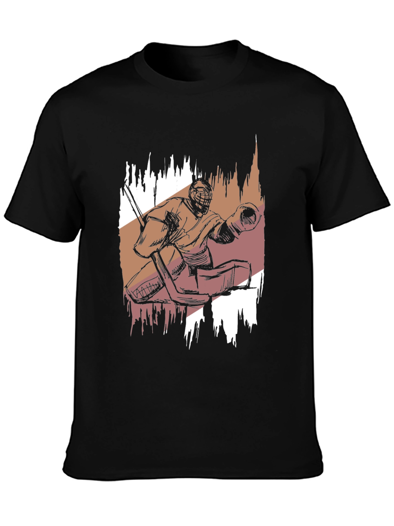 Black Hockey Goalie Graphic Tee - Cool Sportswear view 3