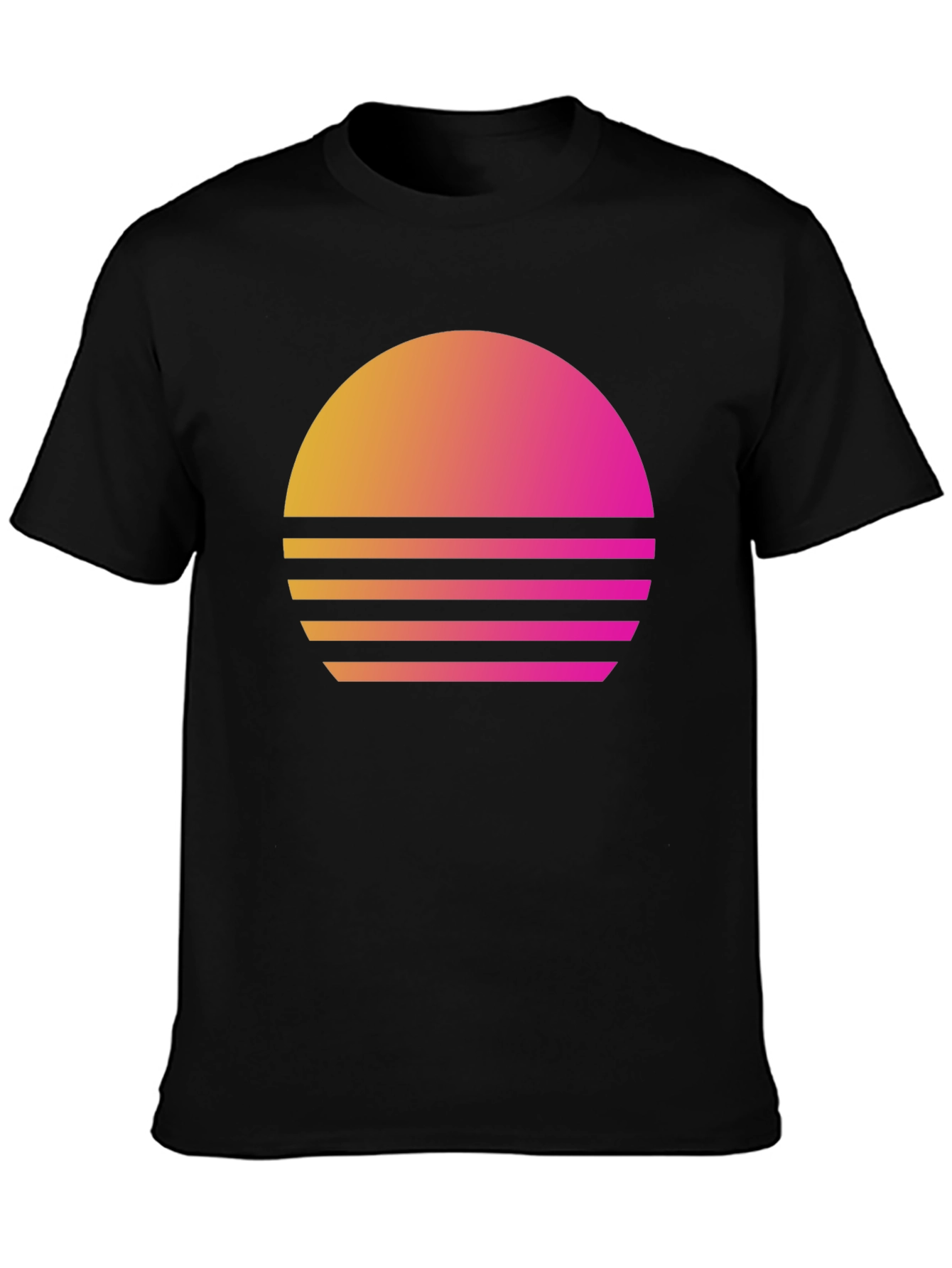 Black Retro Sunset T-Shirt - Vintage Style Graphic Tee view 3