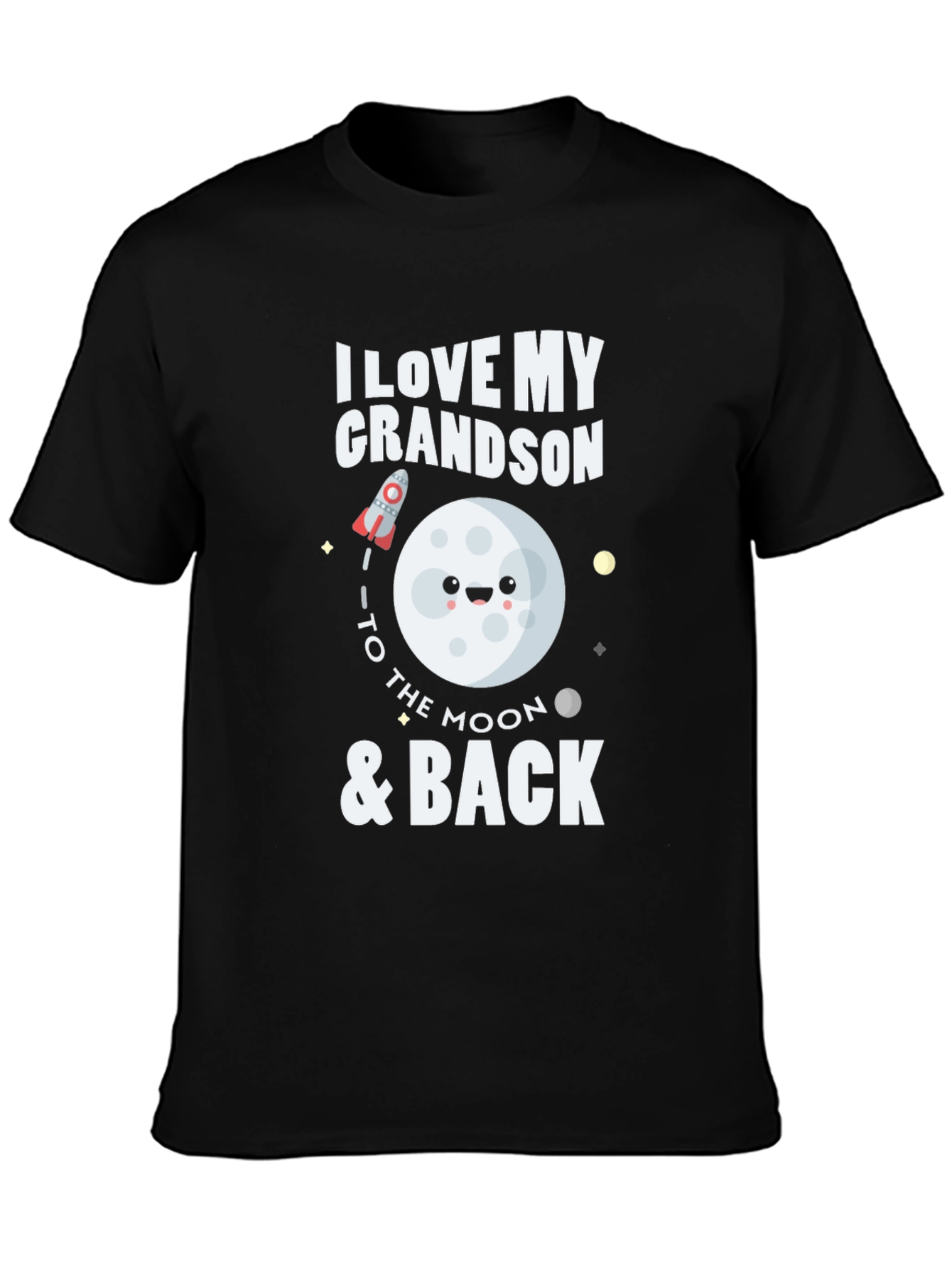 Black I Love My Grandson to the Moon & Back T-Shirt view 3