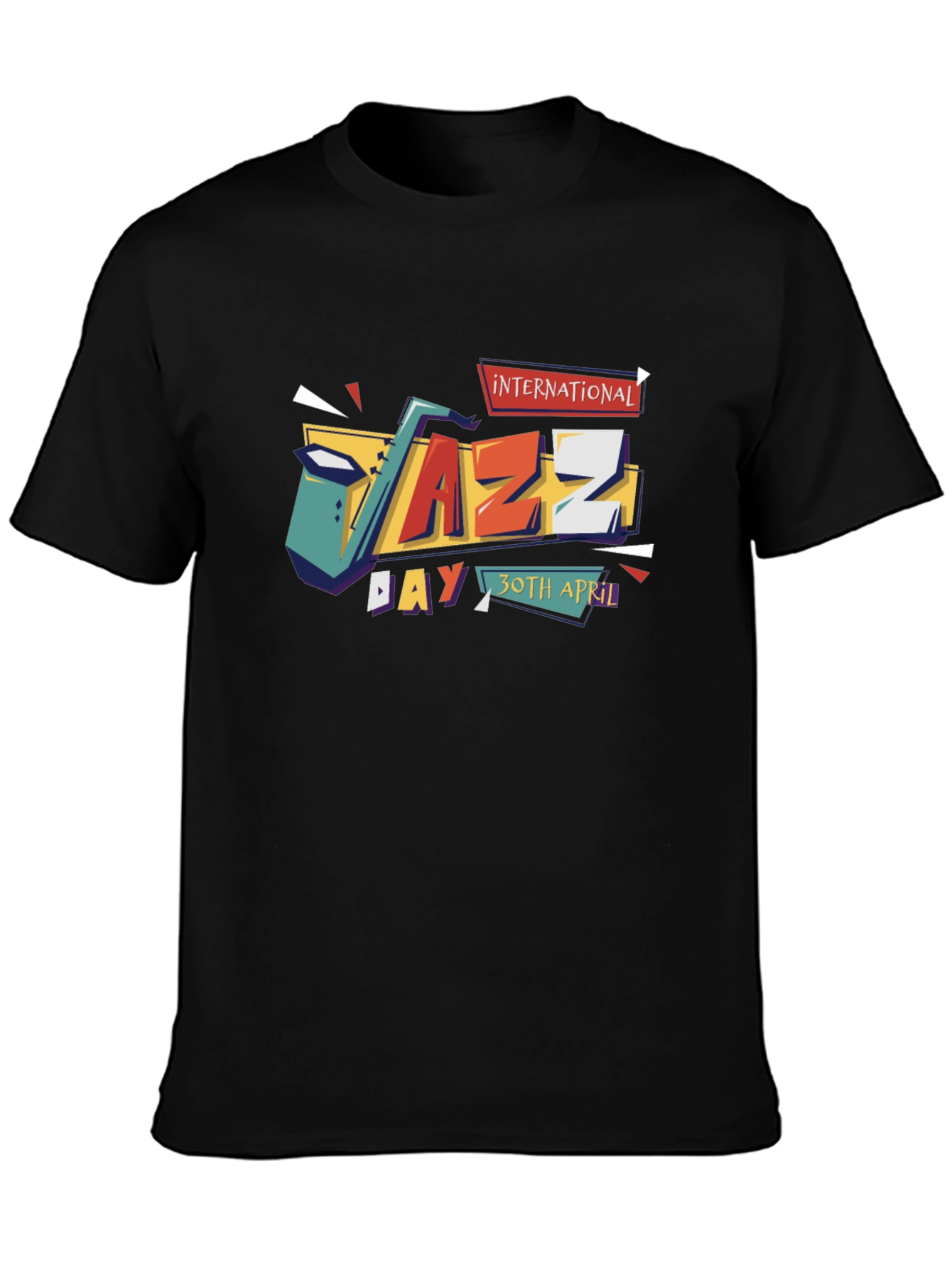 Black International Jazz Day Black T-Shirt view 3