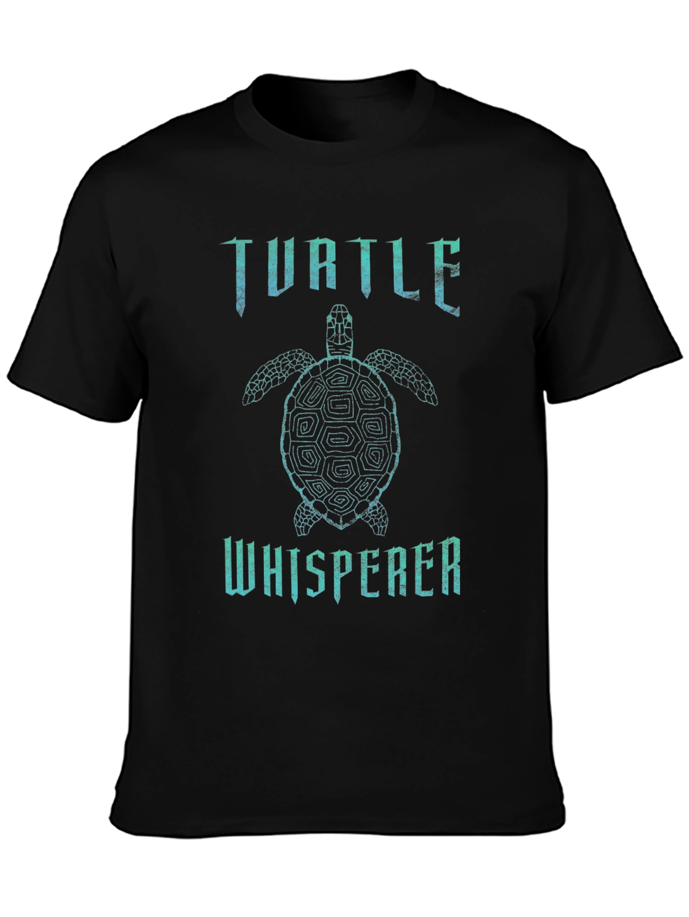 Black Turtle Whisperer Black T-Shirt view 3