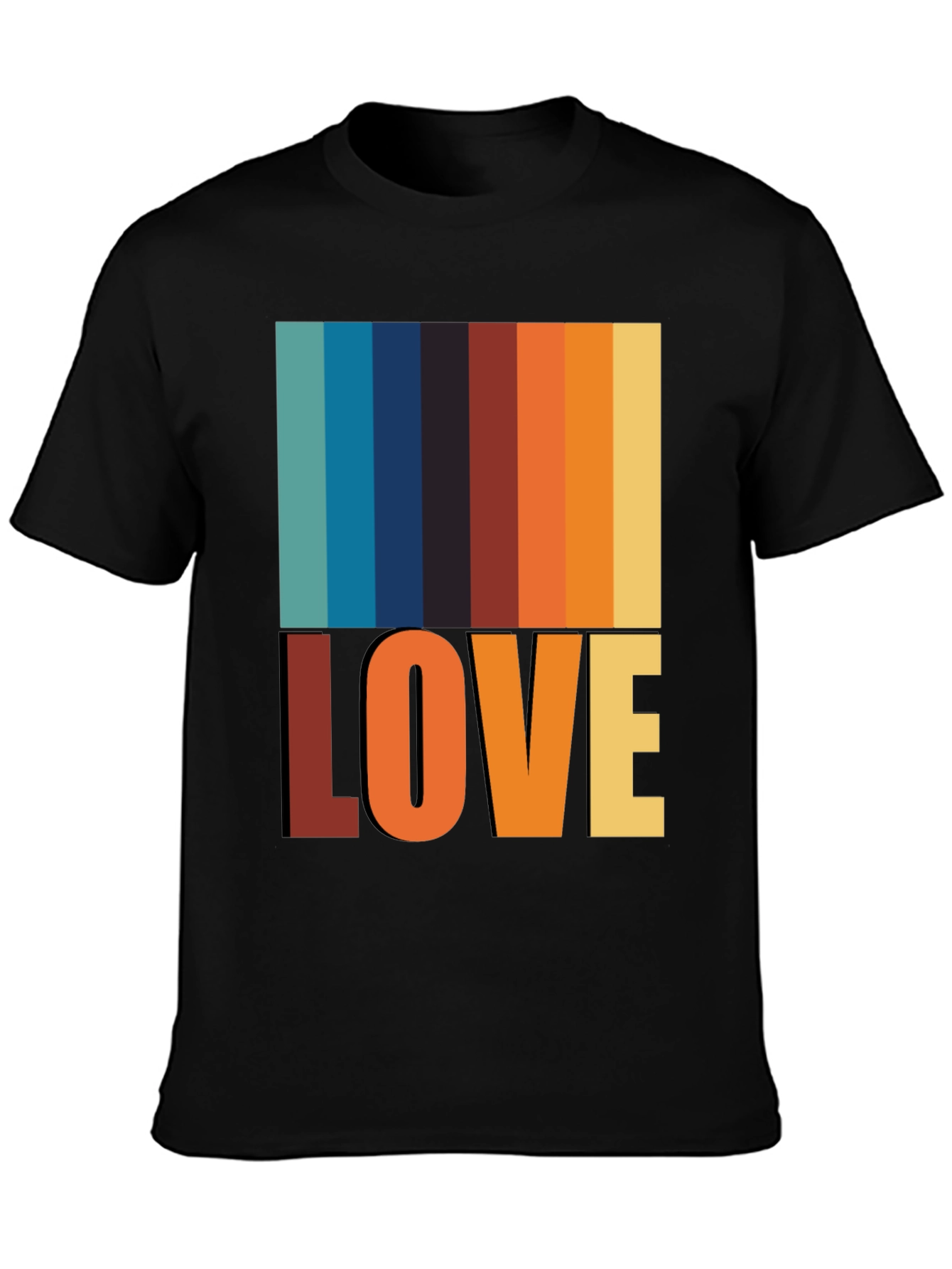 Black Retro Love T-Shirt - Vintage Style Tee view 3