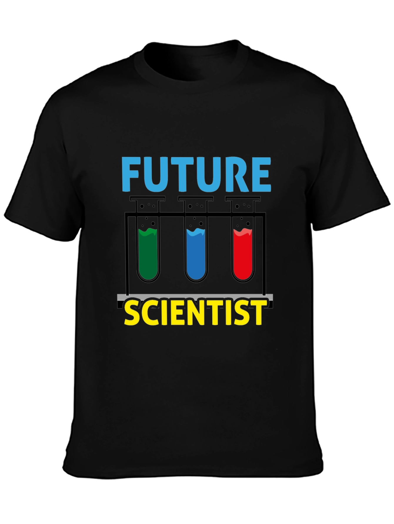 Black Future Scientist T-Shirt - Science Experiment Design view 3