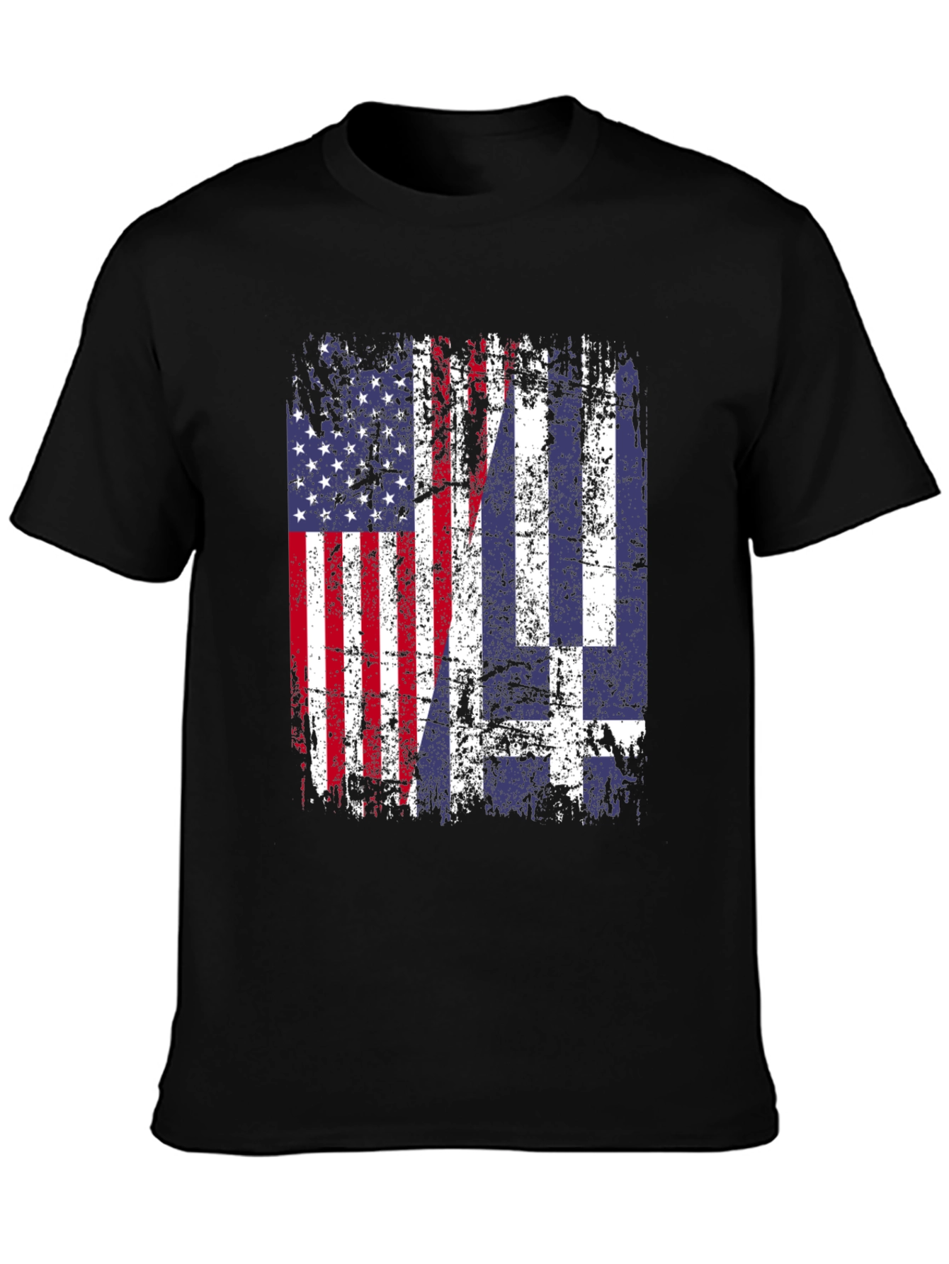 Black USA & Greece Flag T-Shirt view 3