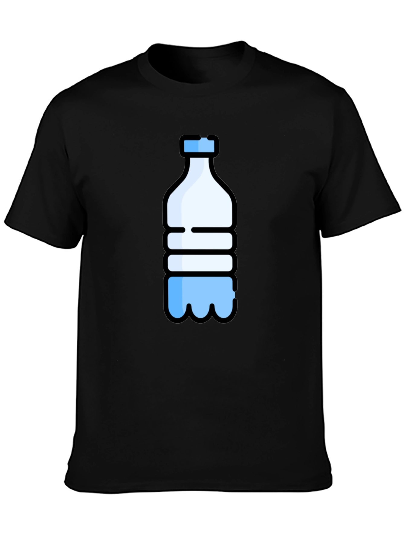 Black Water Bottle Graphic Tee - Black view 3
