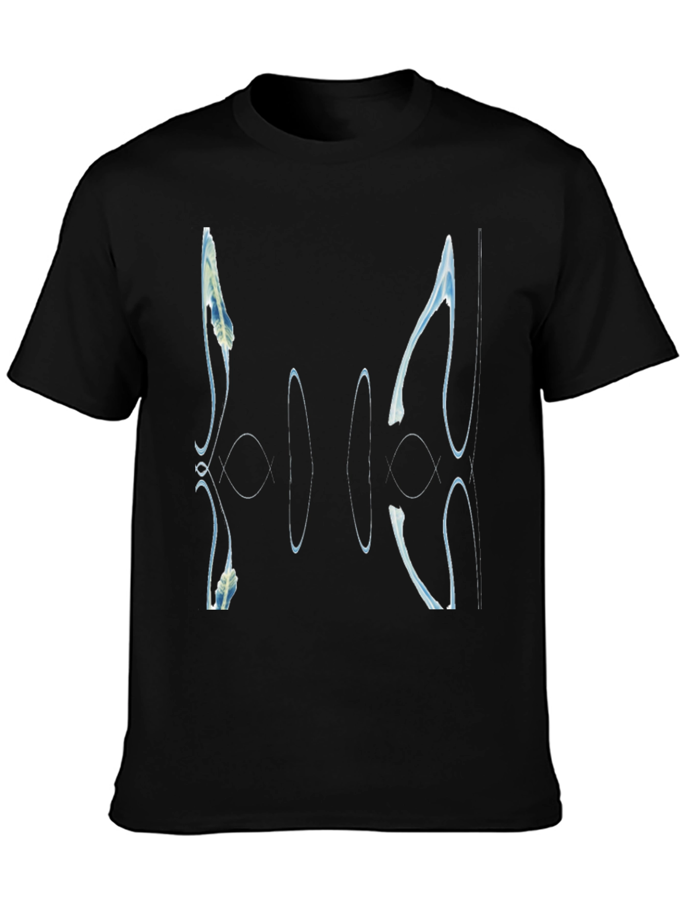 Black Abstract Graphic Print Black T-Shirt view 3