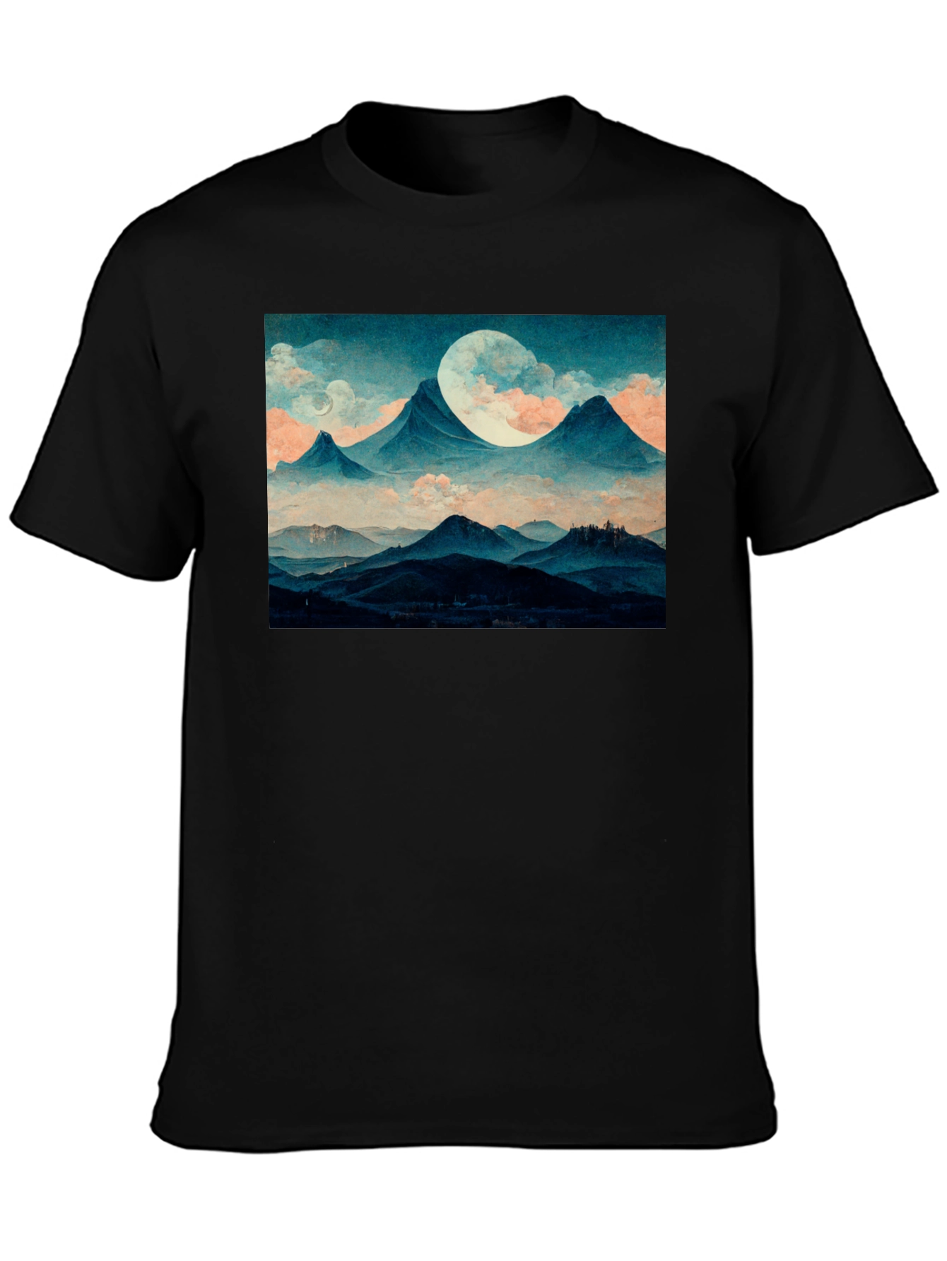 Mountains & Moon Graphic Tee - Black - 3
