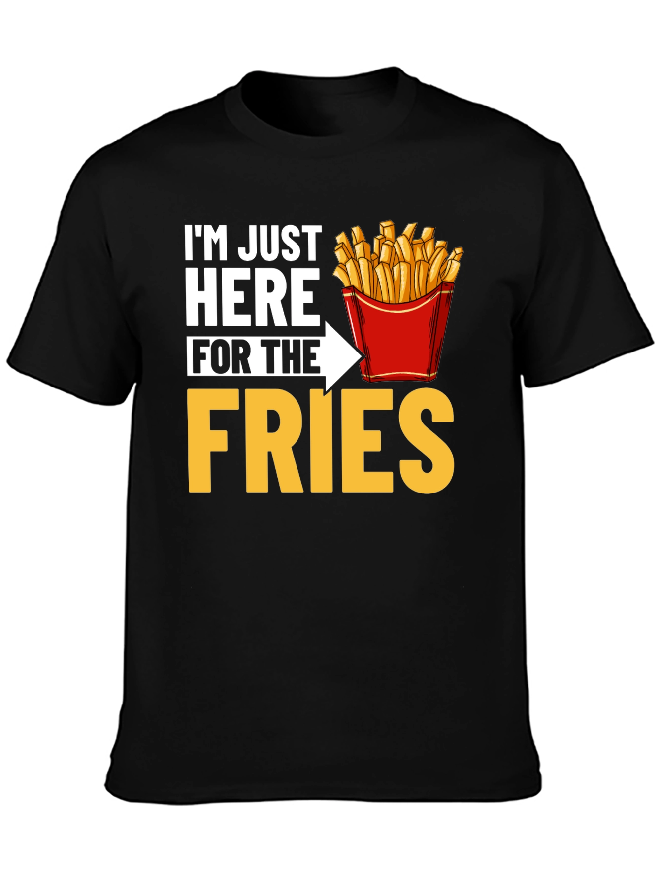 Black Just Here for the Fries Graphic T-Shirt view 3