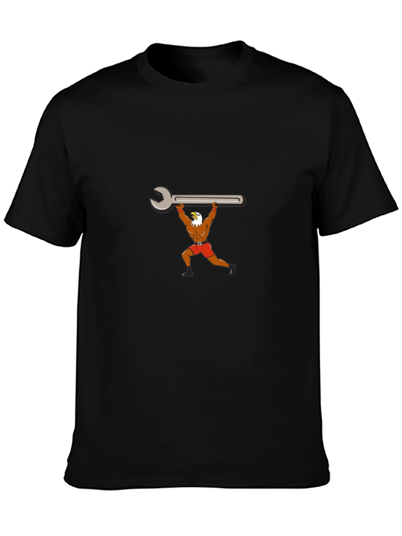 Black Eagle Mechanic T-Shirt - Weightlifting Wrench Design view 3