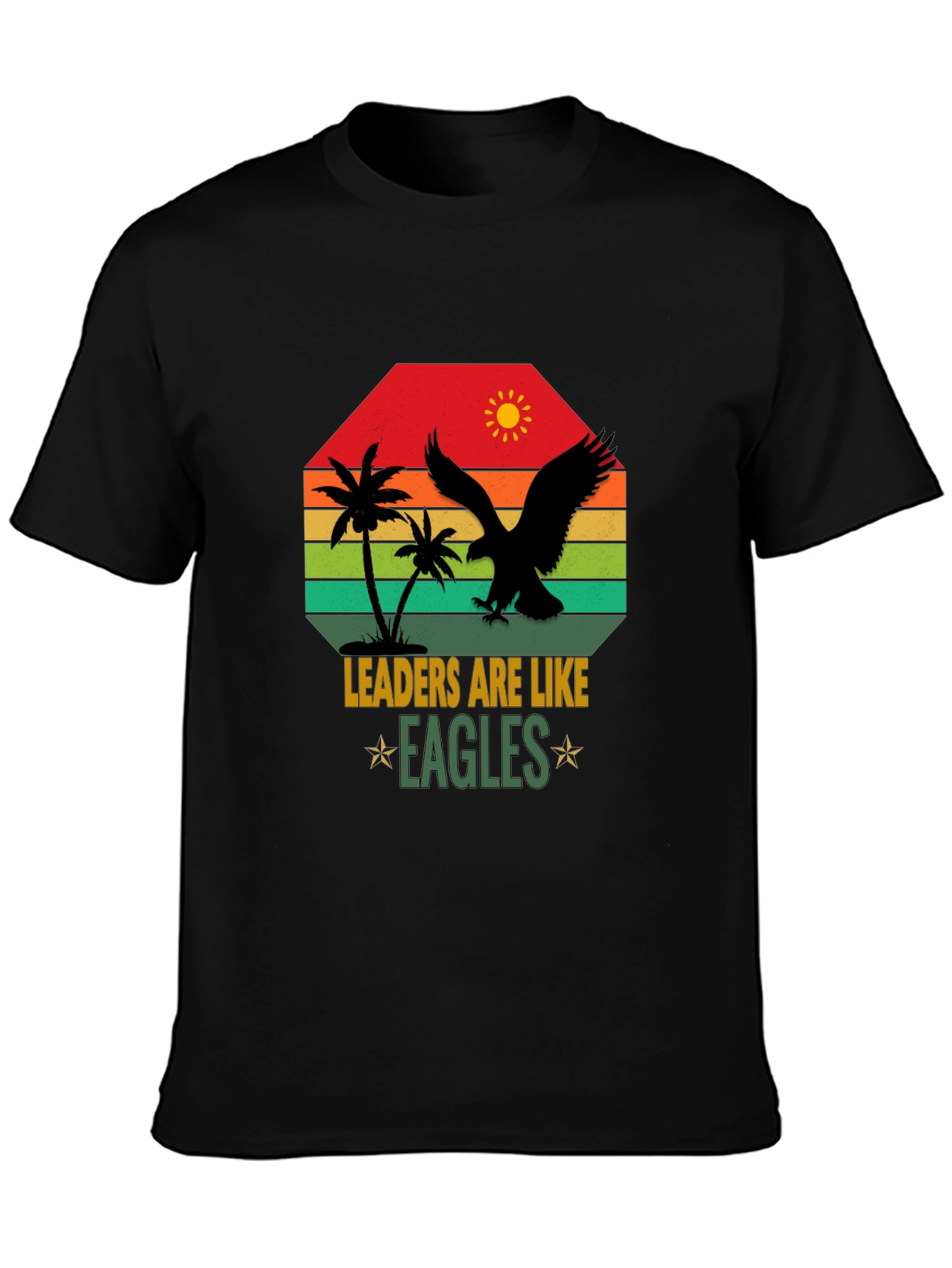 Black Leaders are Like Eagles Graphic T-Shirt view 3