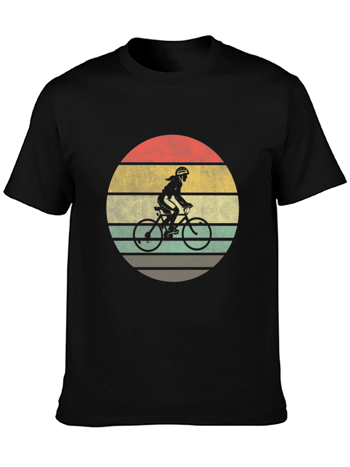 Black Vintage Style Cyclist T-Shirt view 3