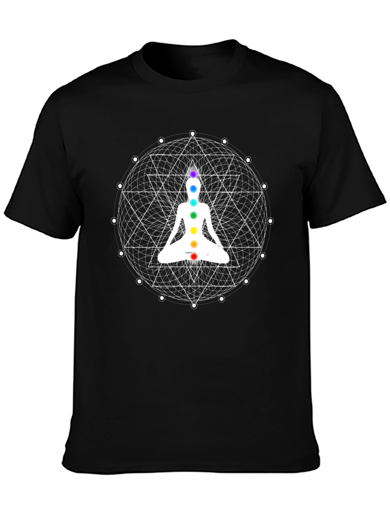 Black Chakra Meditation T-Shirt - Spiritual Yoga Tee view 3