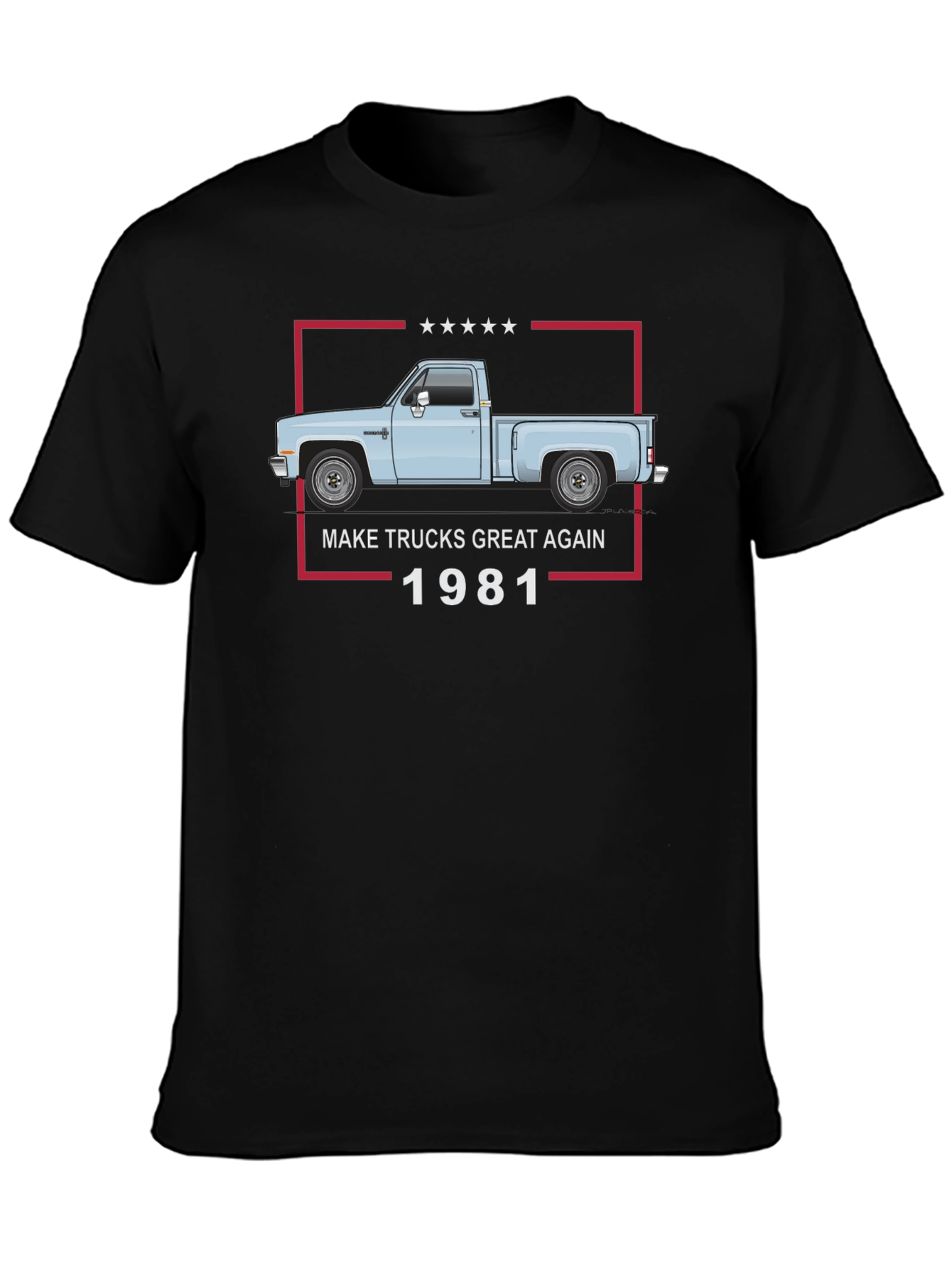 Black Make Trucks Great Again 1981 T-Shirt view 3