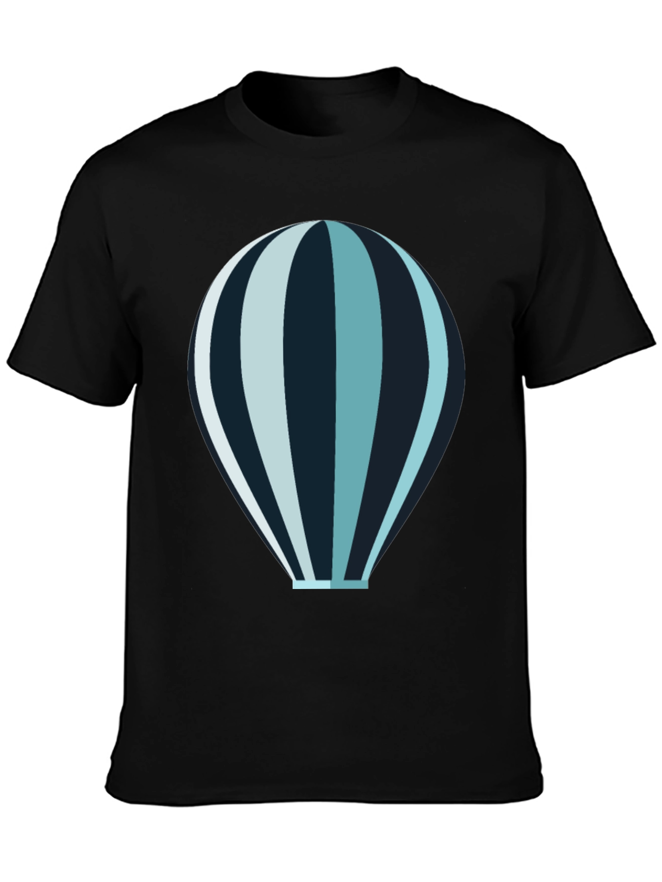 Black Hot Air Balloon Graphic Tee - Black Cotton Blend Shirt view 3