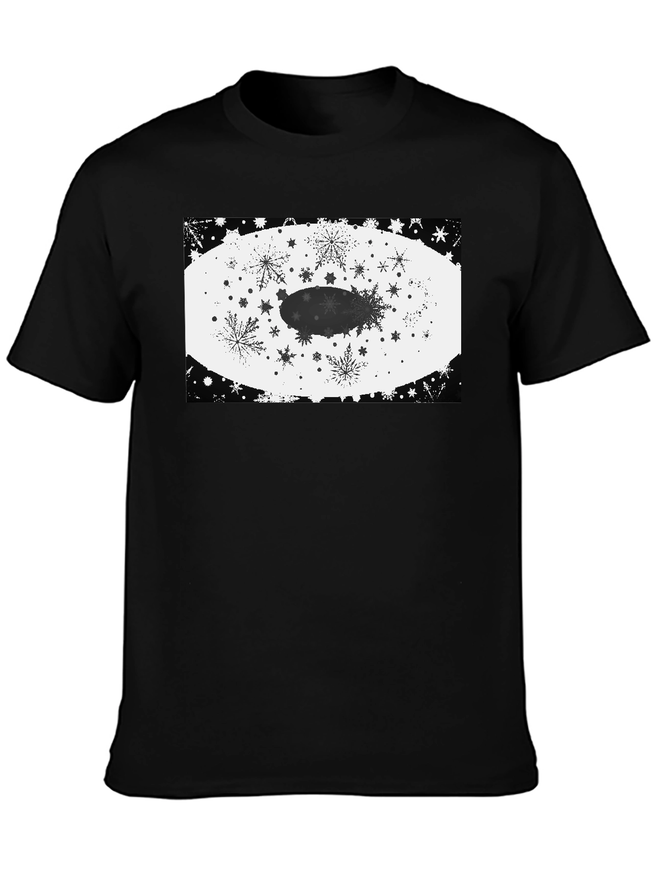 Black Snowflake Zeppelin Graphic Tee - Stylish Cotton Shirt view 3