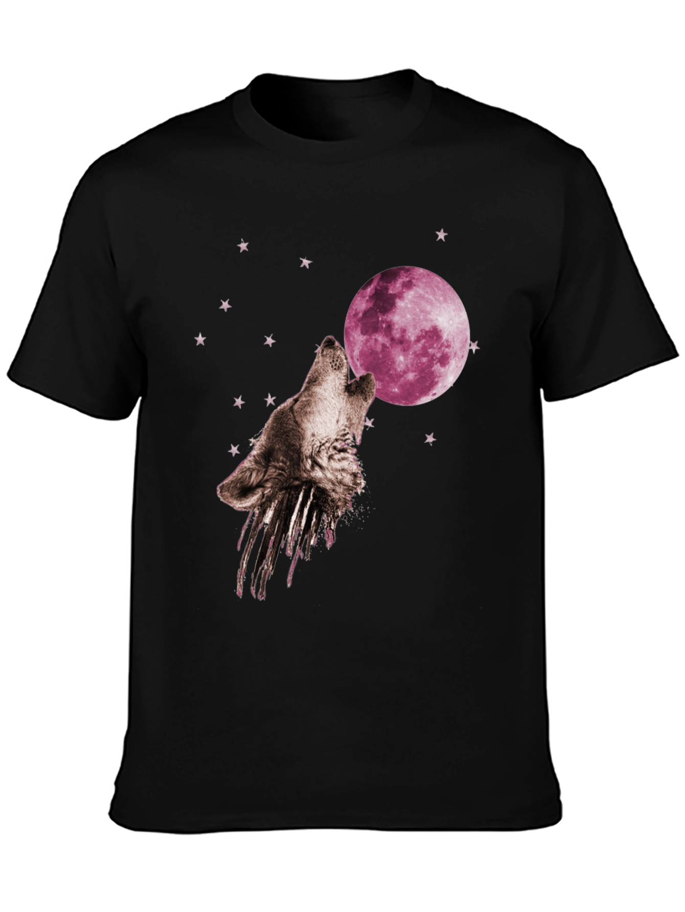 Black Wolf Moon T-Shirt - Graphic Print view 3
