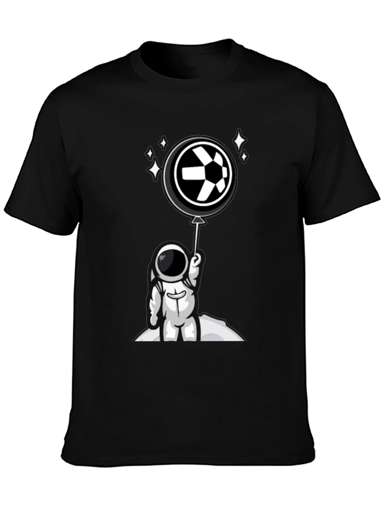 Black Astronaut Soccer T-Shirt - Space Football Fan Apparel view 3