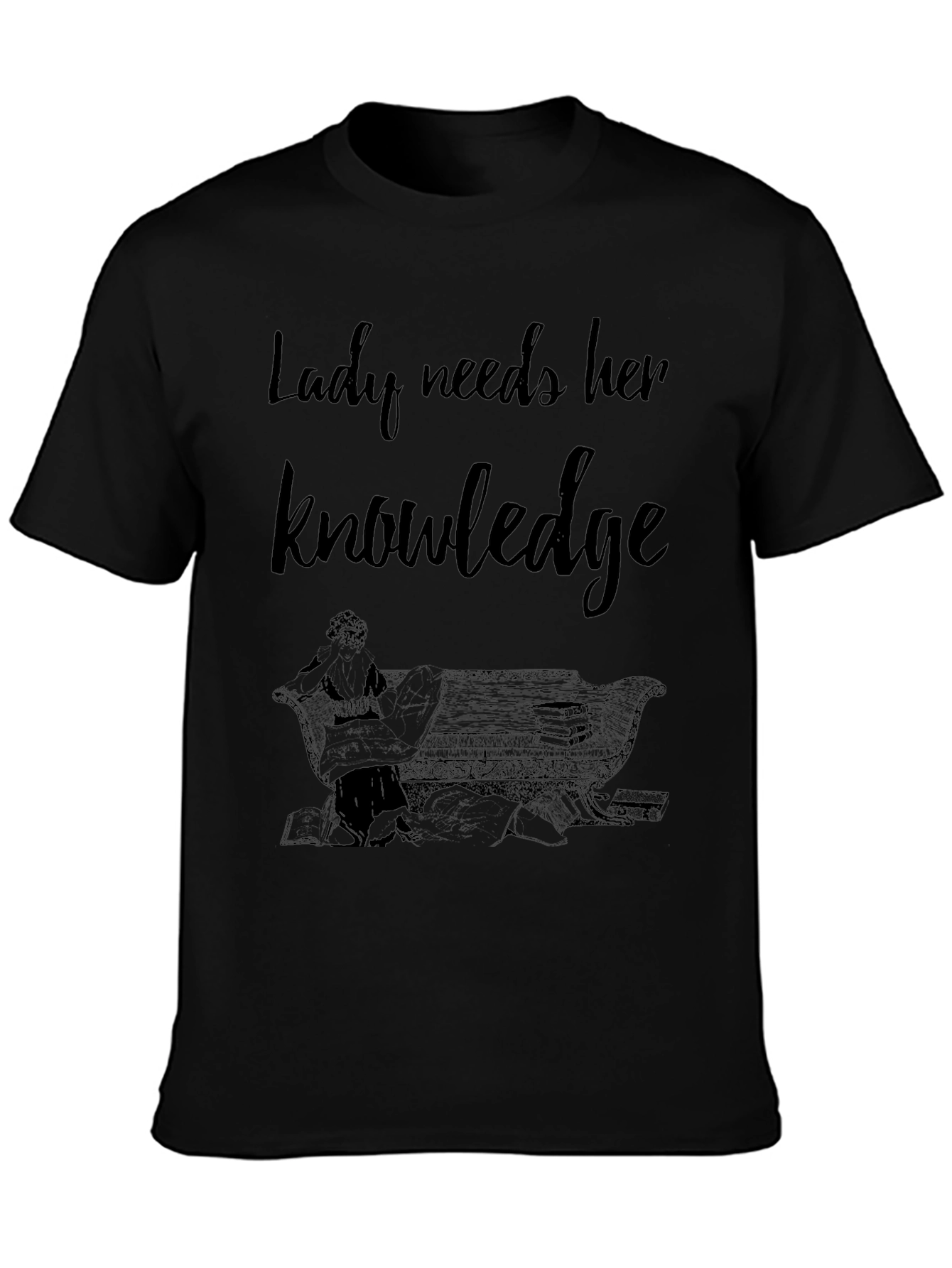 Black Lady Needs Her Knowledge Graphic T-Shirt view 3