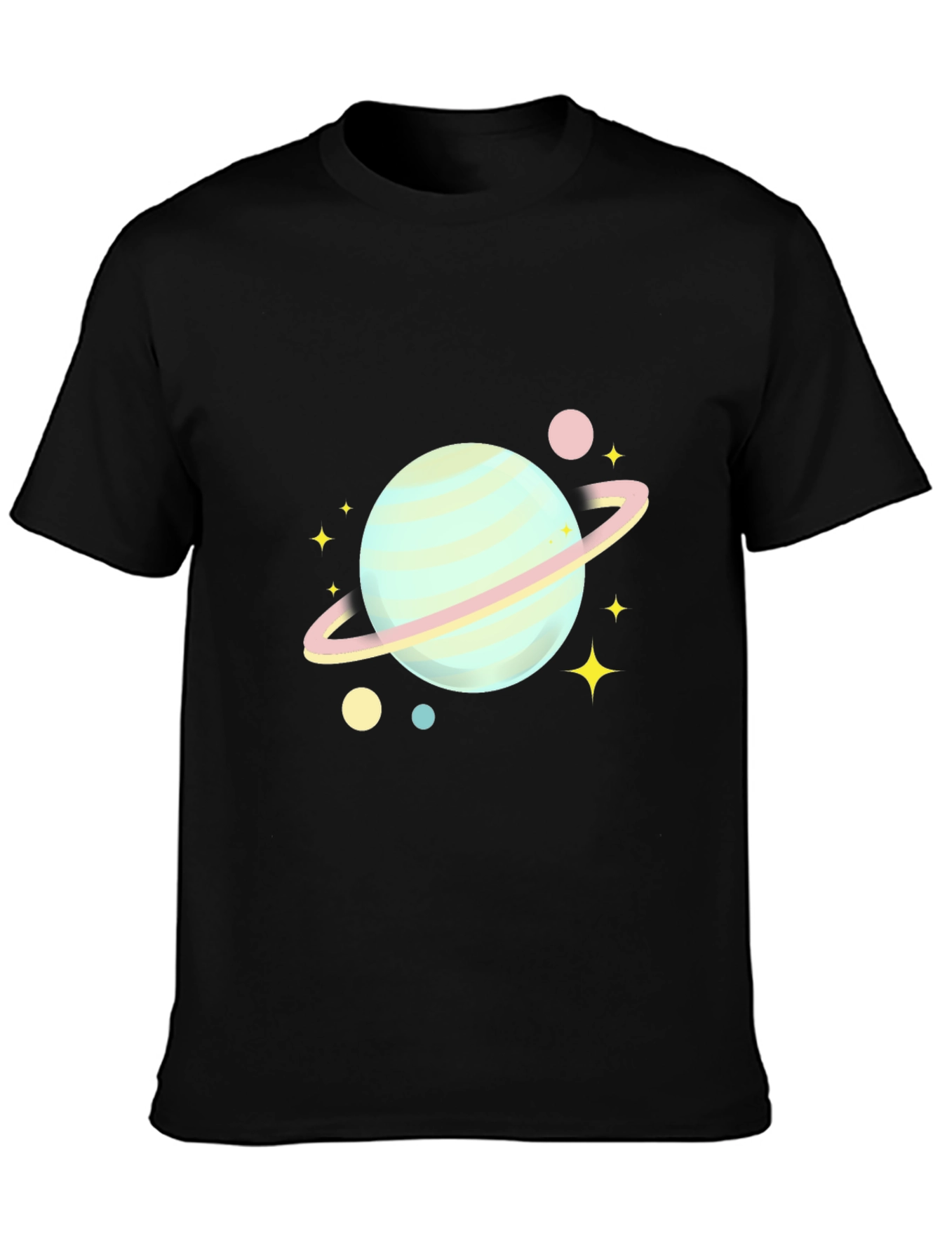 Black Planet & Stars Graphic Tee - Soft Cotton Blend view 3