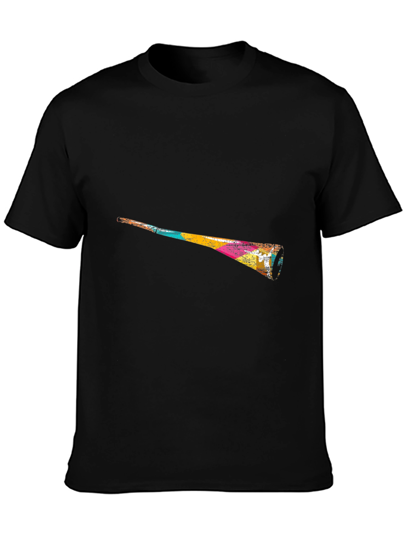 Black Abstract Vuvuzela Graphic Black T-Shirt view 3