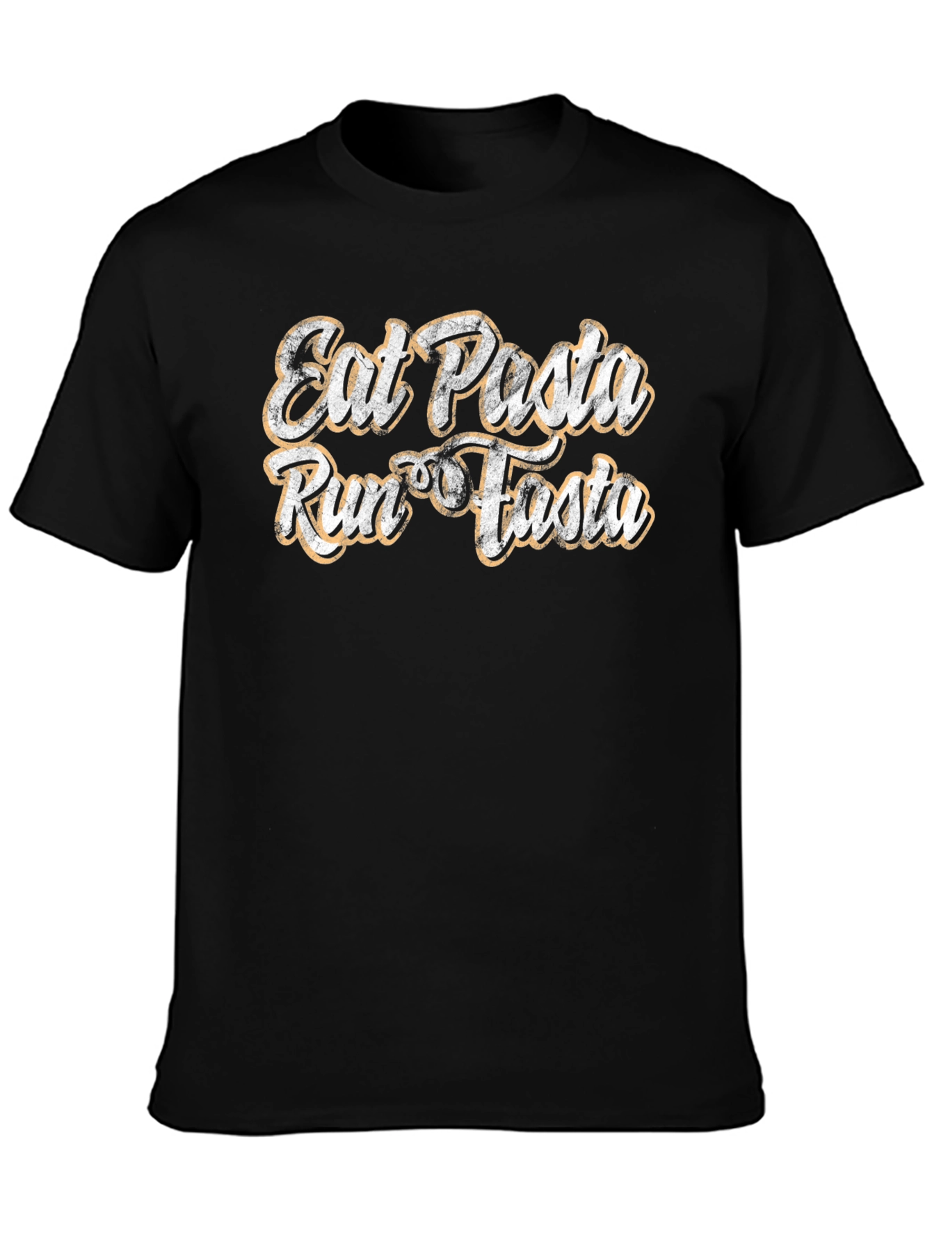 Black Eat Pasta Run Fasta Graphic T-Shirt view 3