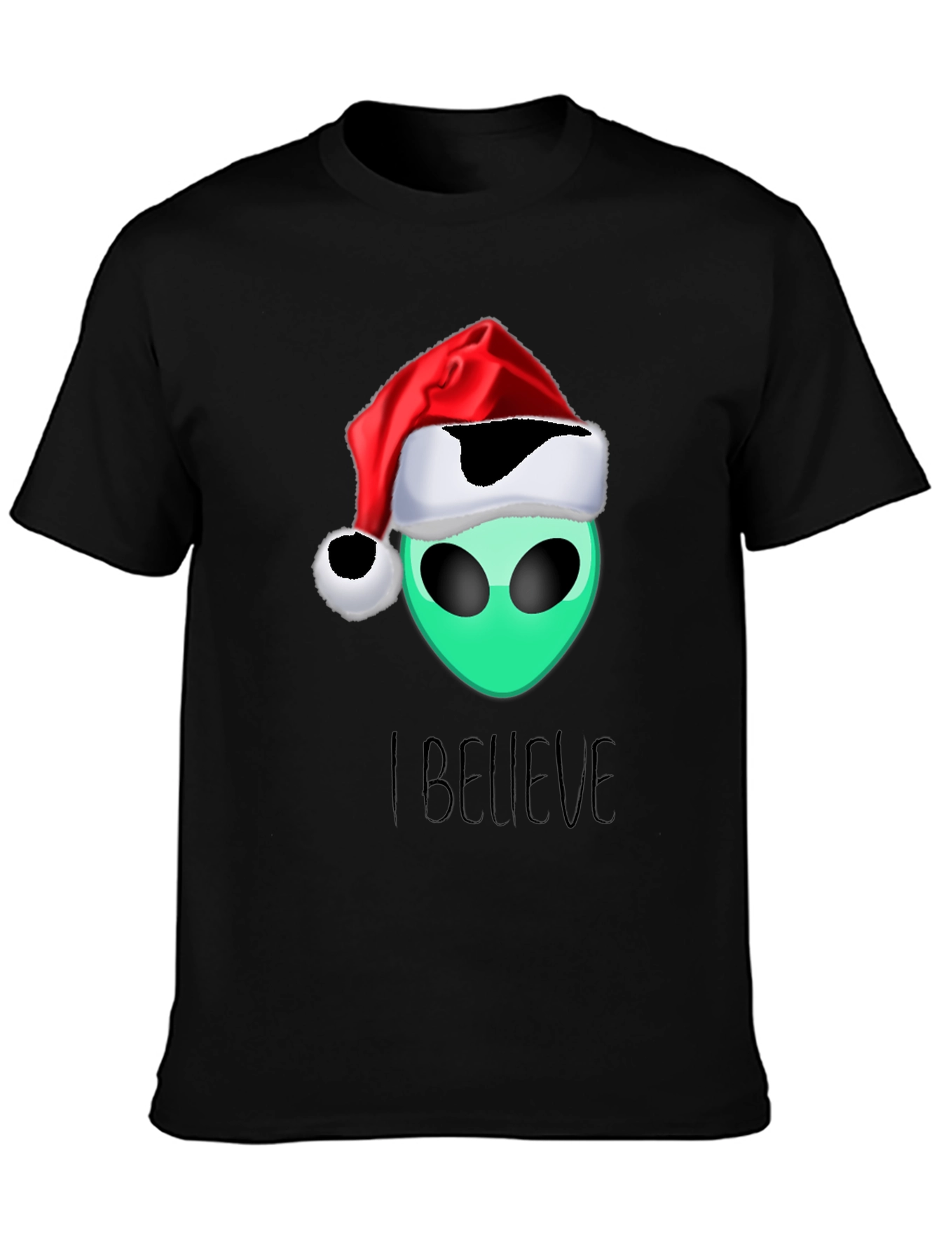 Alien Christmas T-Shirt - I Believe Holiday Tee - 3