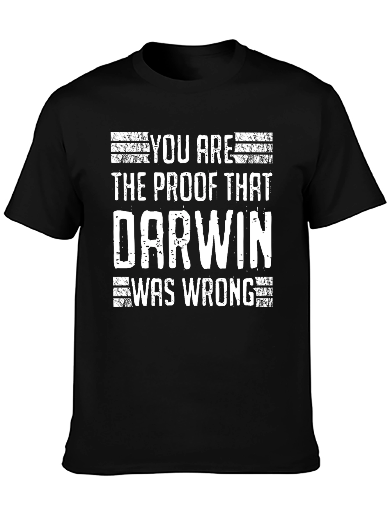 Black Darwin Was Wrong Graphic Tee - Mens Humor T-Shirt view 3