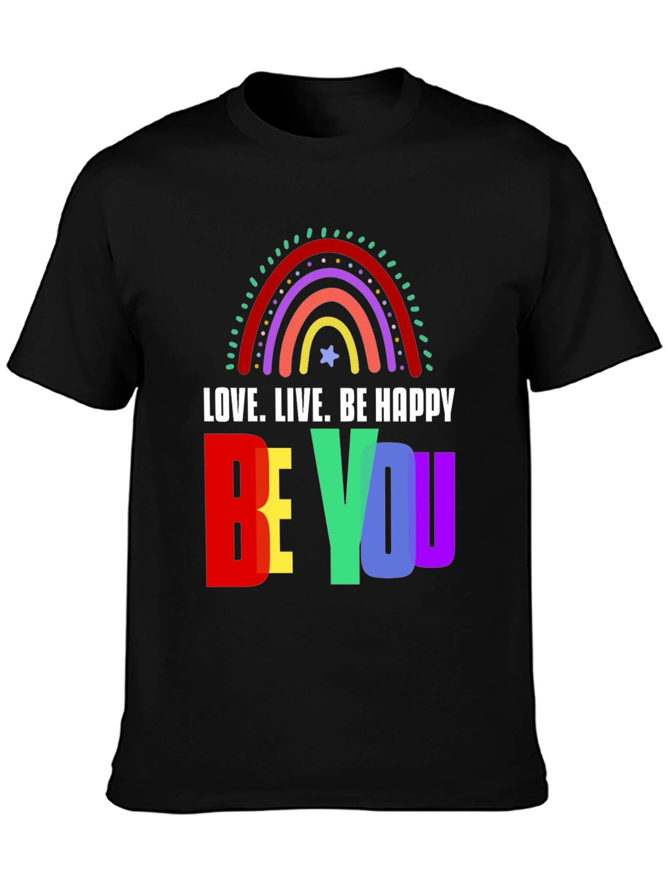 Black Love. Live. Be Happy - Graphic T-Shirt view 3
